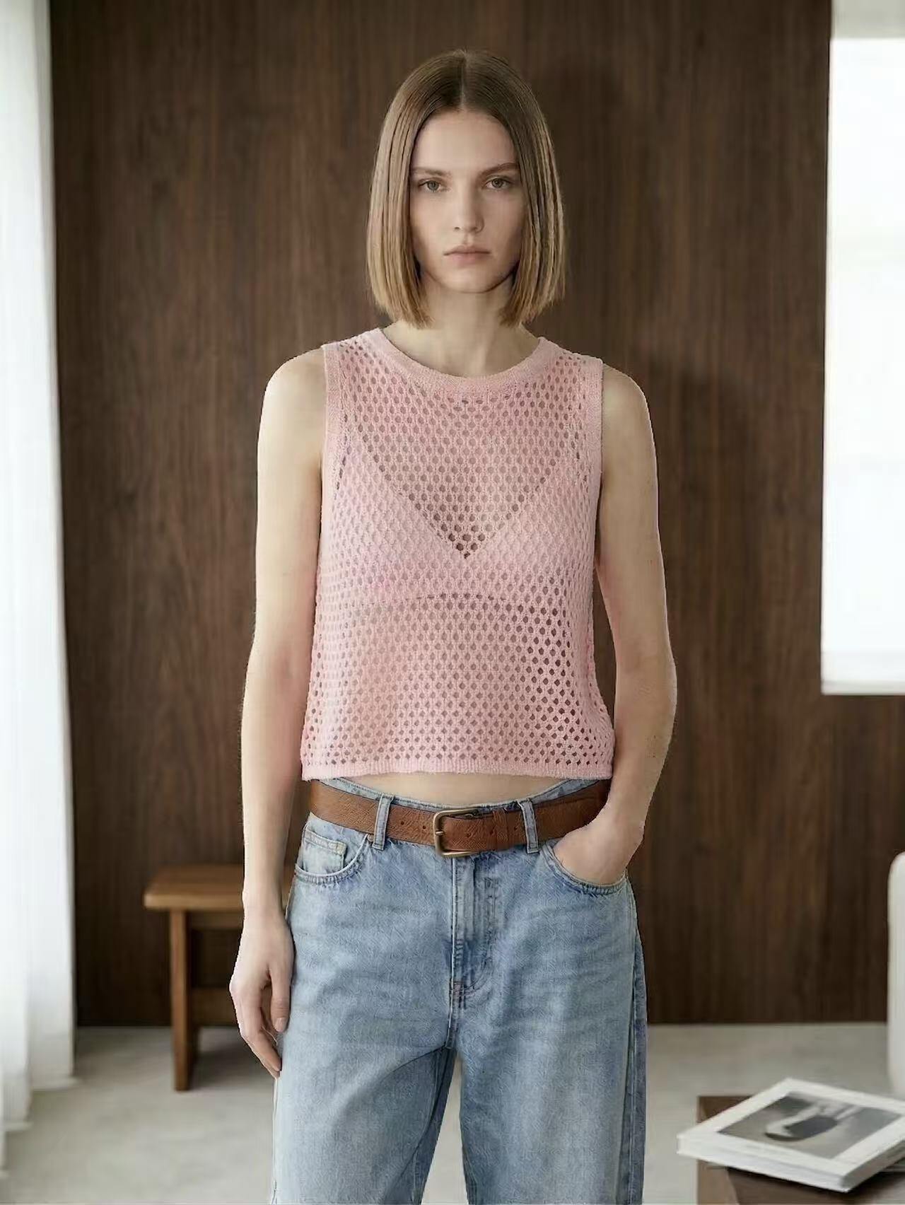 Grossista Amelé - Top in maglia traforata
