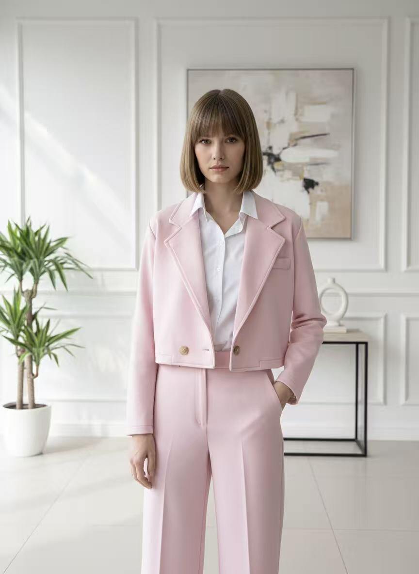 Grossiste Amelé - Veste courte tailleur avec revers classique
