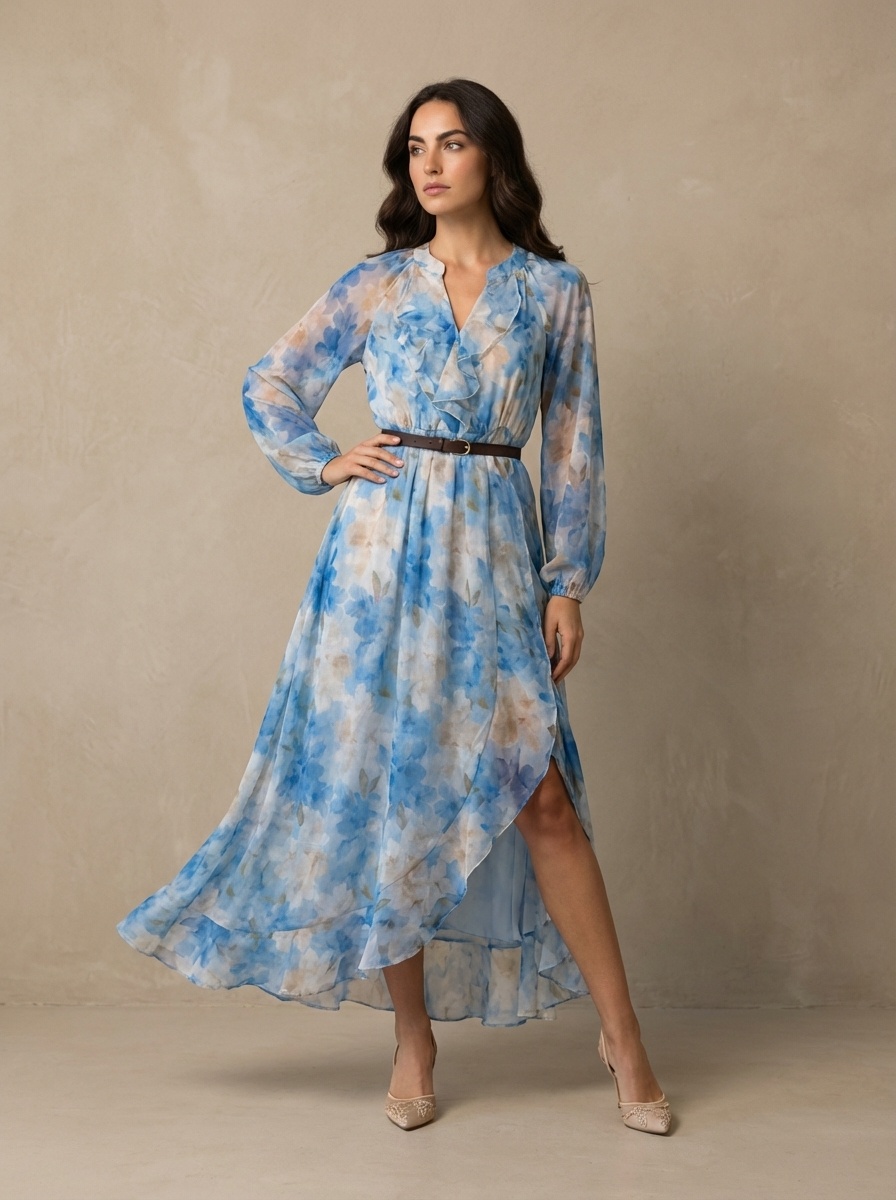 Maxi Abi Casual A Maniche Lunghe Abo Primaverile Boho Con Stampa Paisley Verde, Abo Maxi Floreale Elegante Da 20,18 € | DHgate