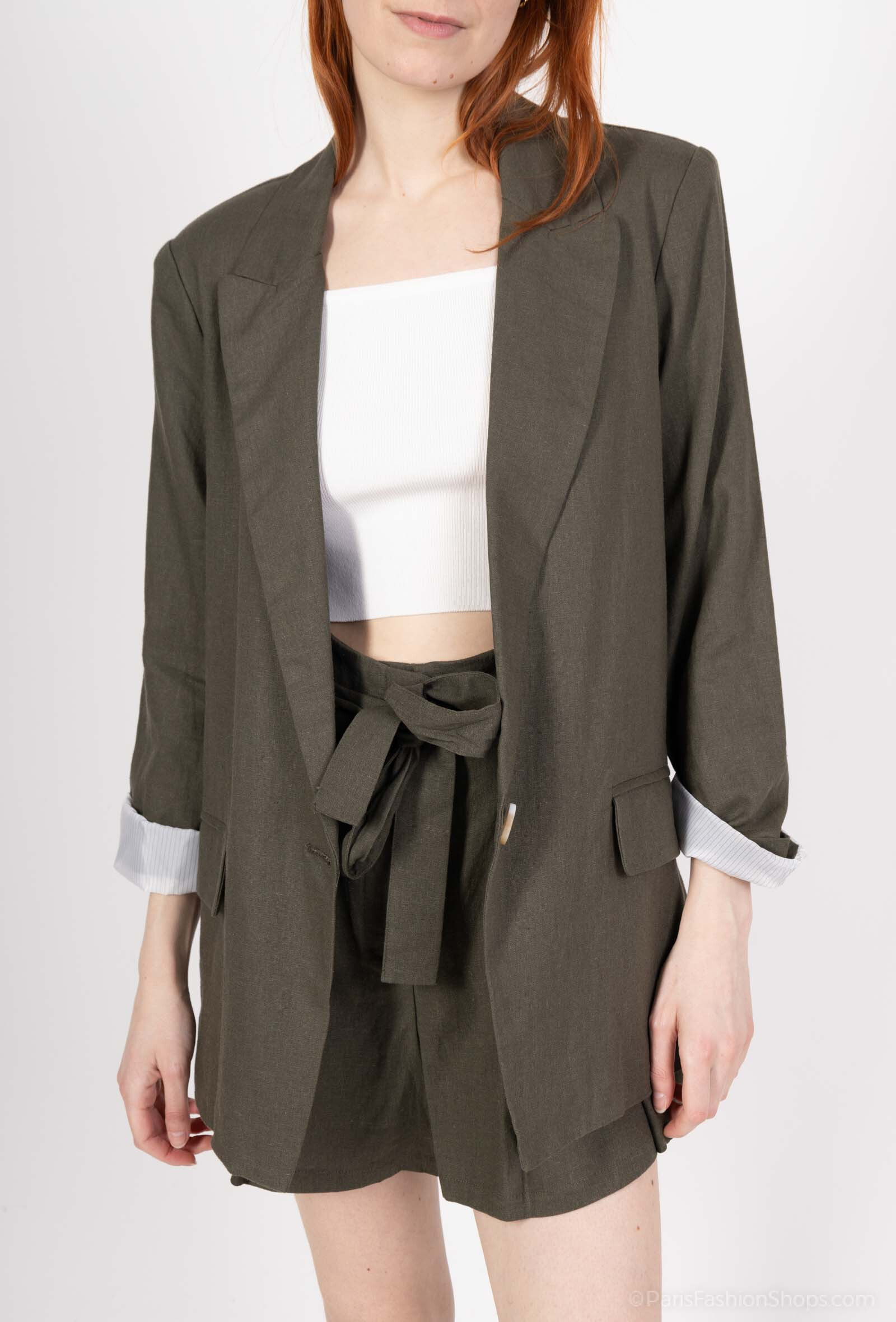 Grossiste Amy&Clo - Veste blazer contenant du lin