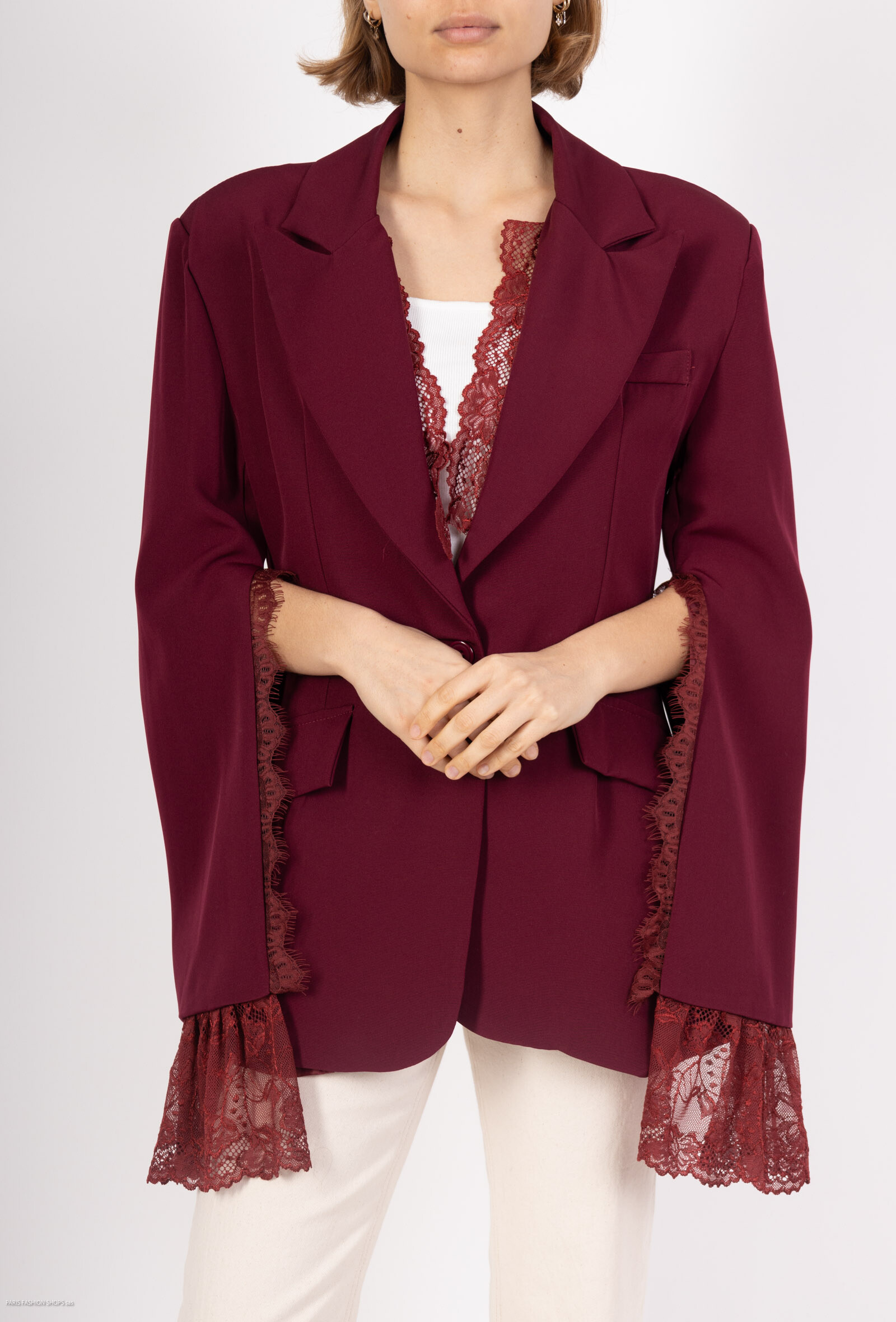 Wholesaler Amy&Clo - Elegant blazer with lace details