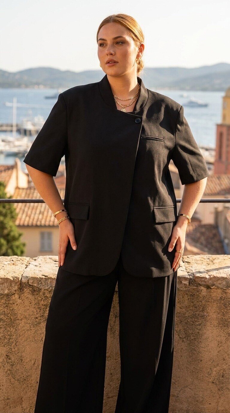 Großhändler Amy&Clo - Asymmetrischer Blazer in Übergröße