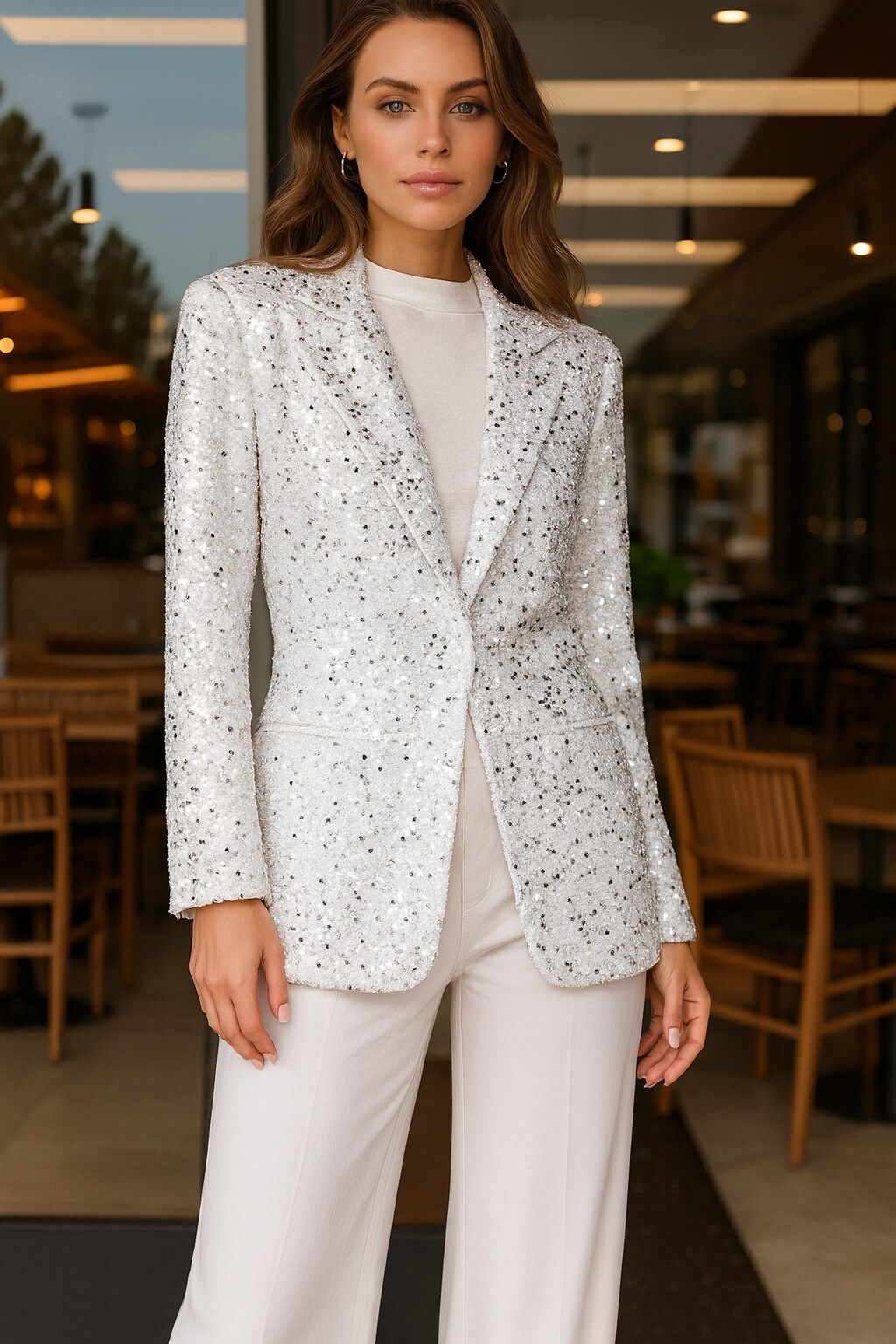 Wholesaler Amy&Clo - Velvet sequin blazer