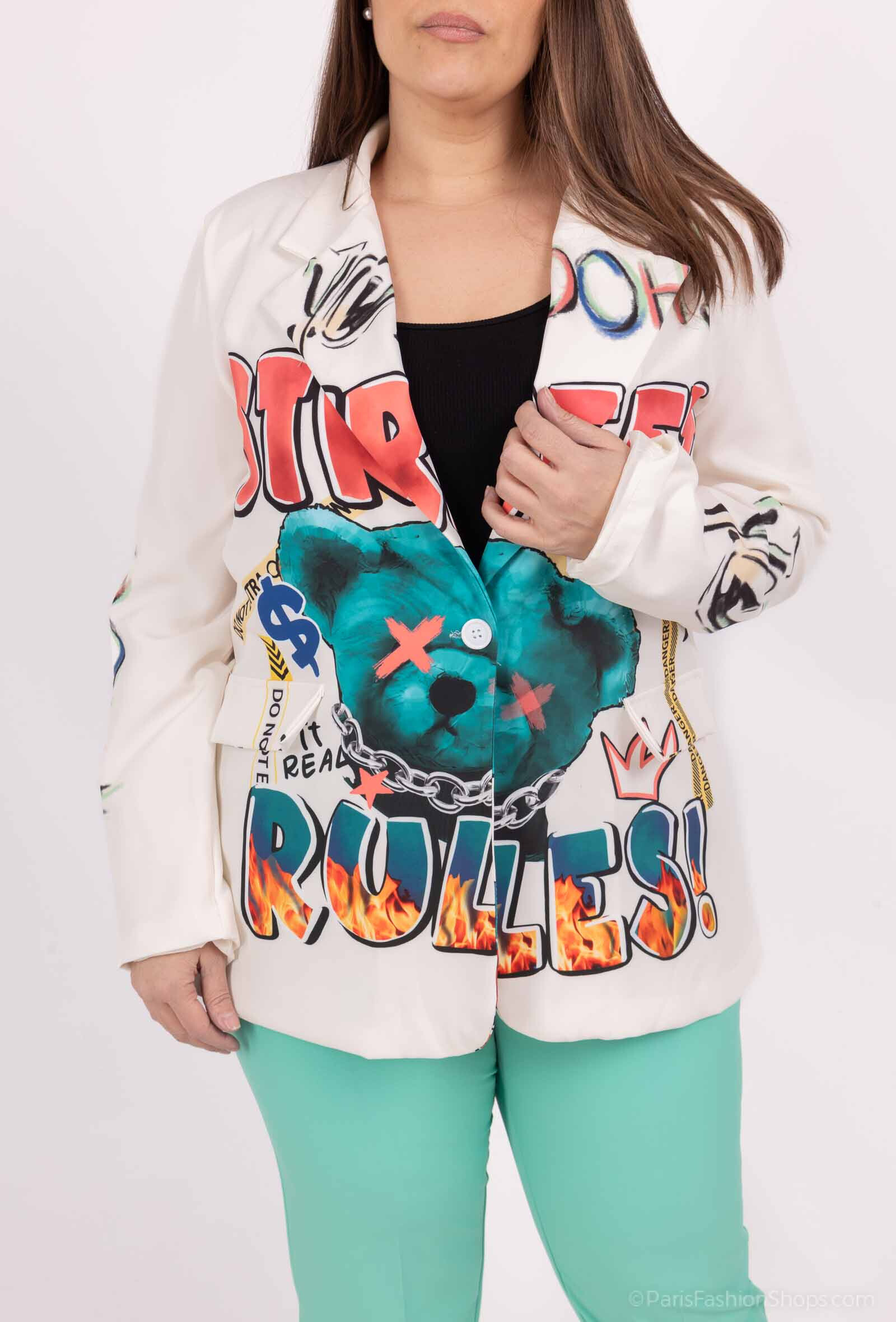 Grossiste Amy&Clo - PLUS SIZE Blazer imprimé