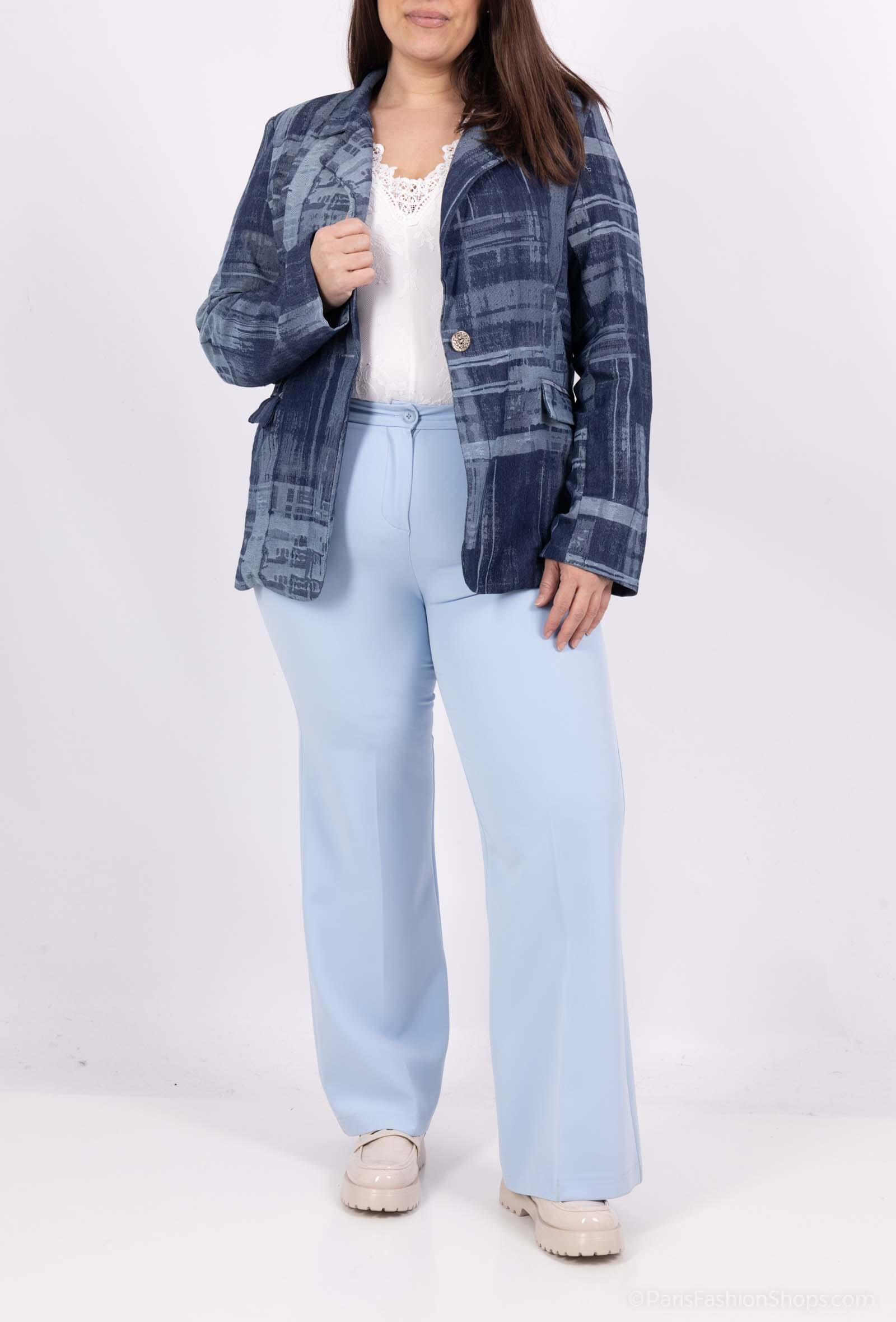 Grossiste Amy&Clo - PLUS SIZE-Blazer Plus Size Imprimé