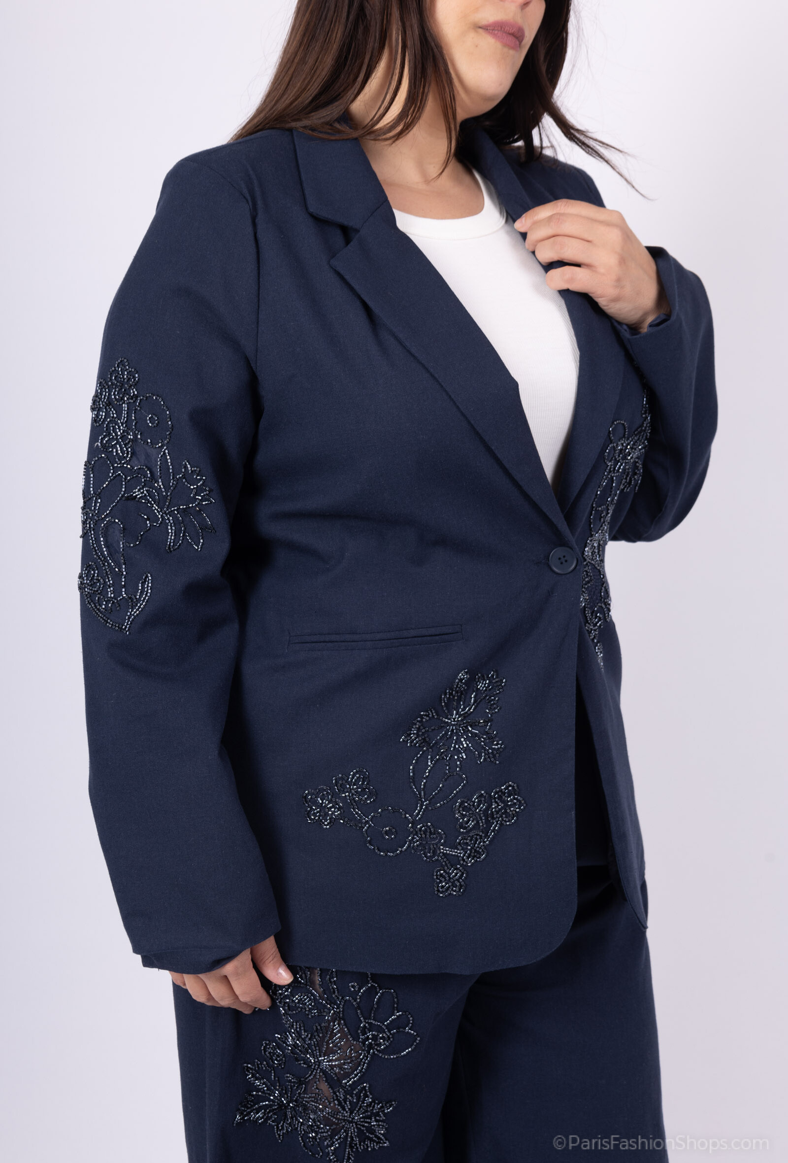 Grossiste Amy&Clo - PLUS SIZE Blazer Lin Héritage