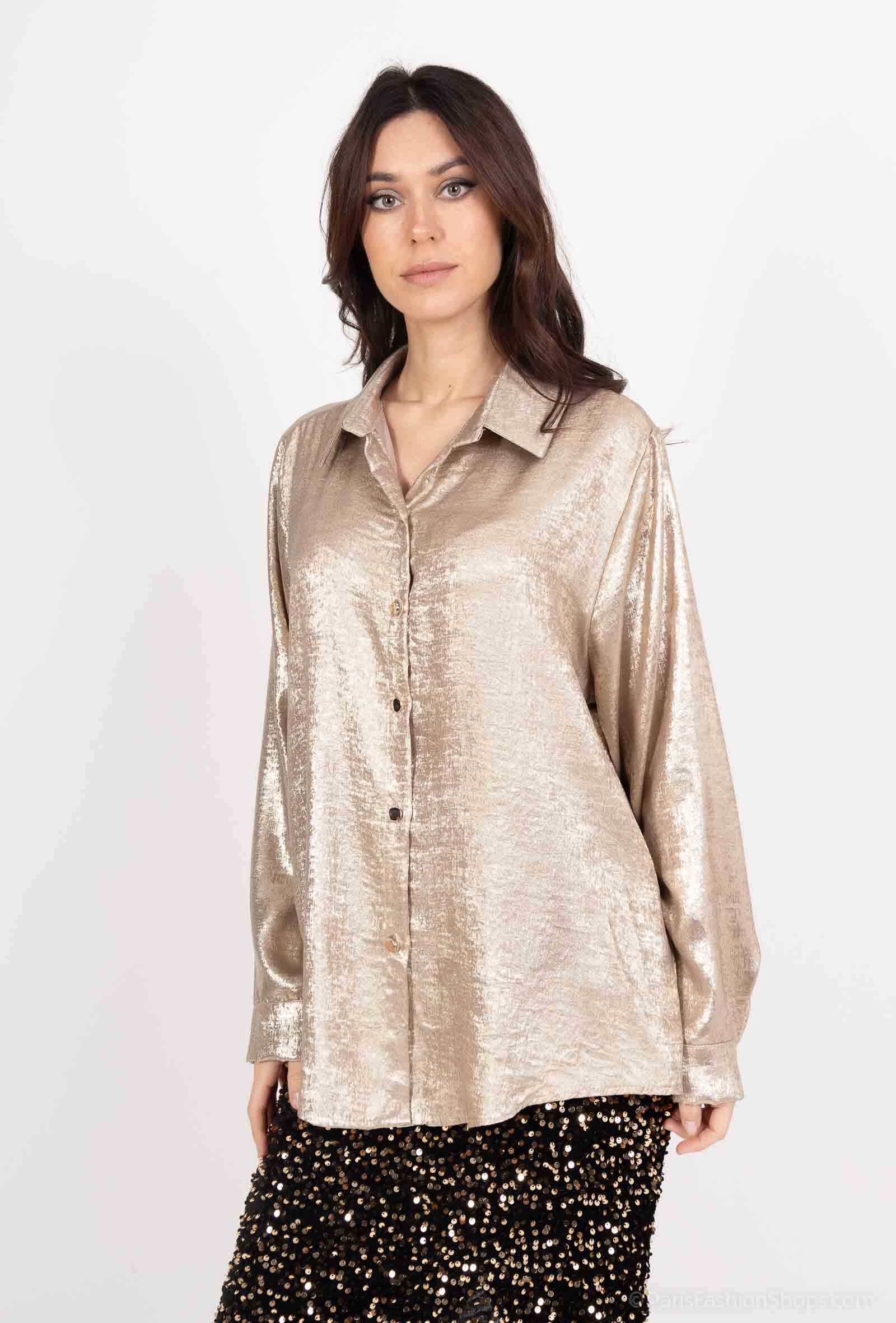 Grossista Amy&Clo - Camicia fluida metallizzata
