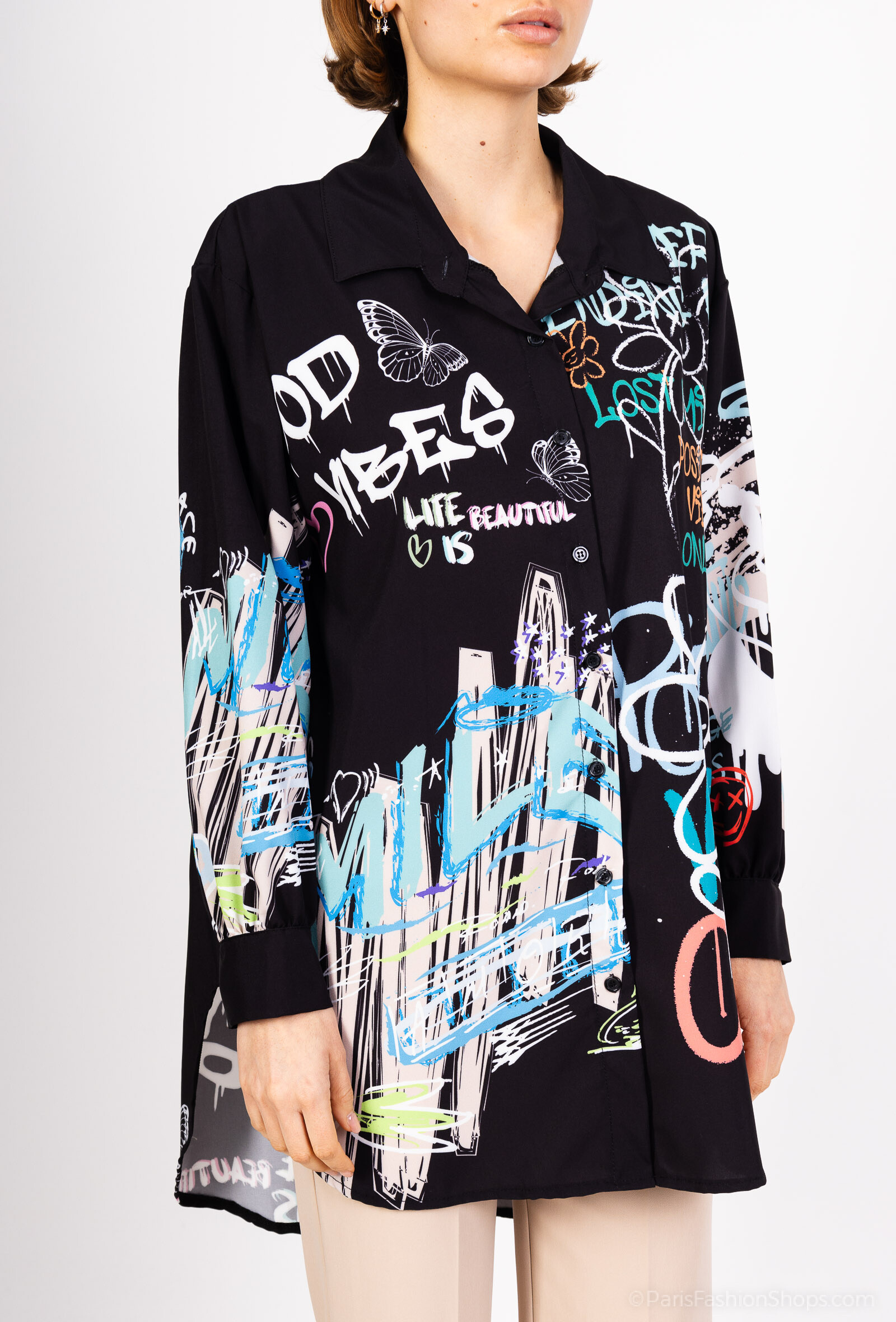 Wholesaler Amy&Clo - Printed fluid shirt