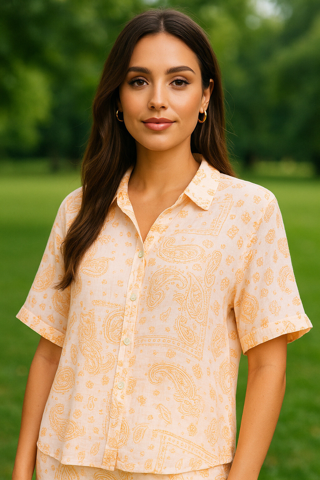 Mayorista Amy&Clo - Camisa estampada de manga corta