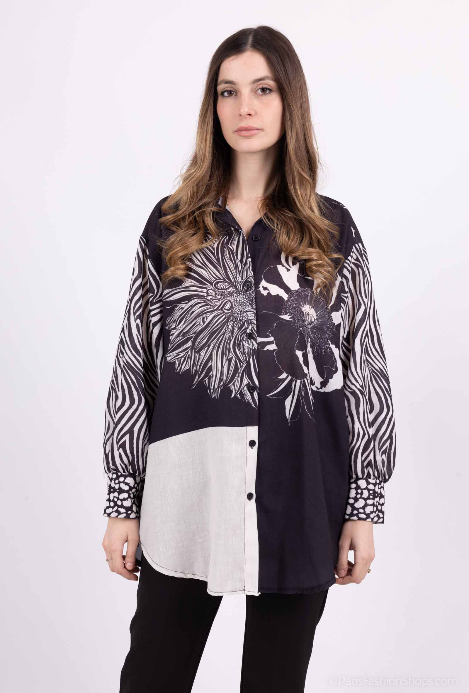 Grossista Amy&Clo - Camicia stampata a motivi