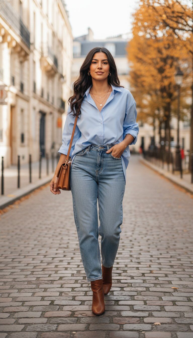 Großhändler Amy&Clo - Oversize-Baumwollbluse