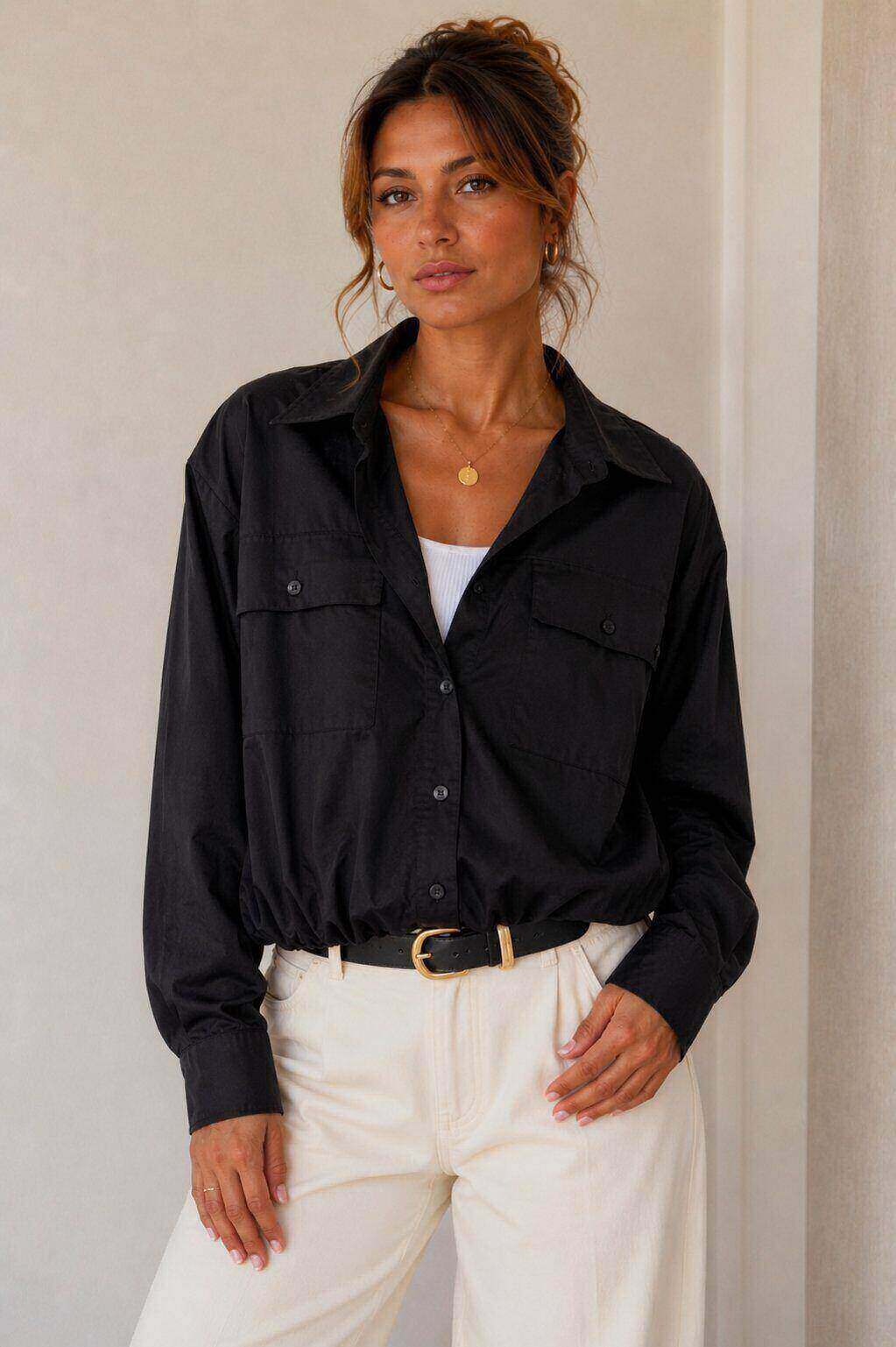 Grossiste Amy&Clo - Chemise coton avec top intégré