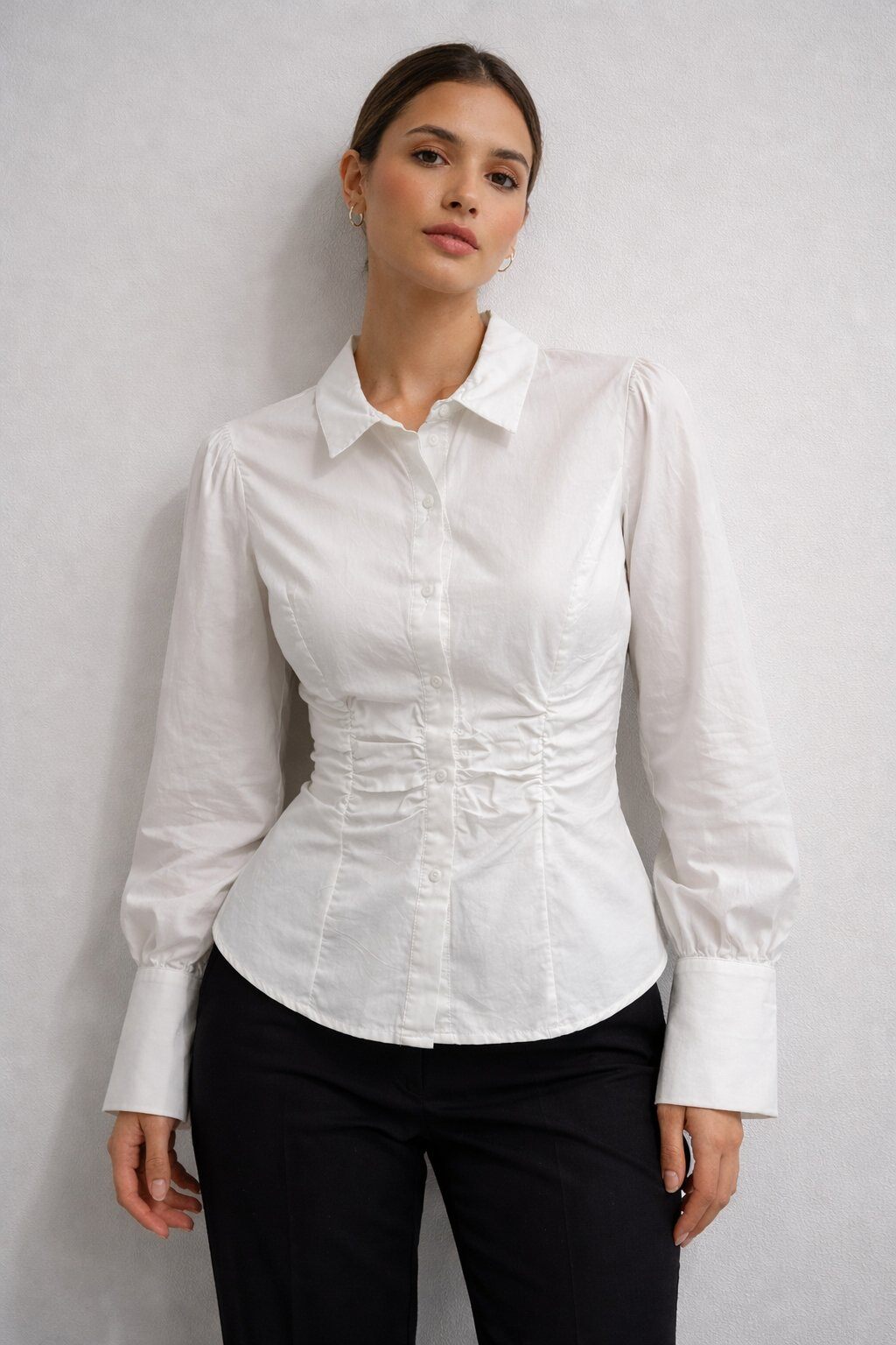 Mayorista Amy&Clo - Camisa de algodón con botones dorados