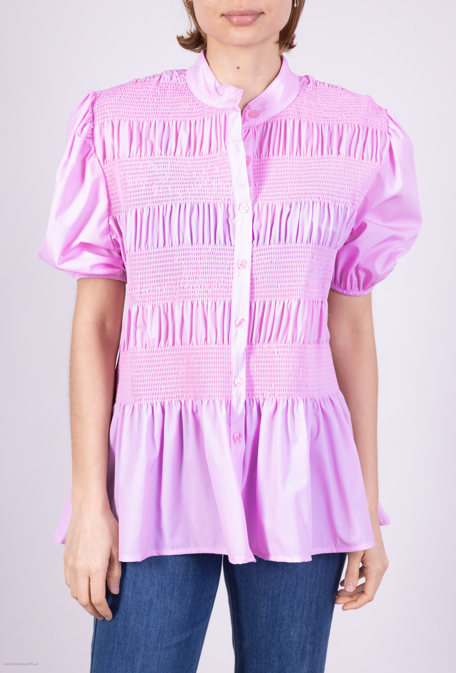 Grossista Amy&Clo - Camicetta a manica corta Effetto smock