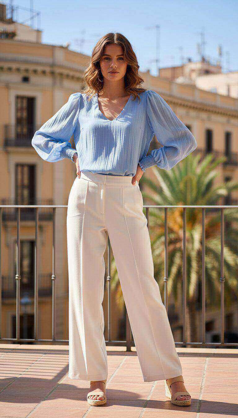 Grossista Amy&Clo - Blusa Lunga in Lyocell con Scollo a V
