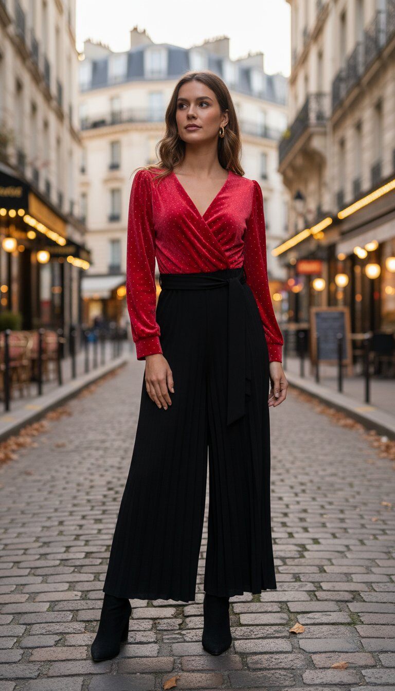 Wholesaler Amy&Clo - Elegant dual-material jumpsuit