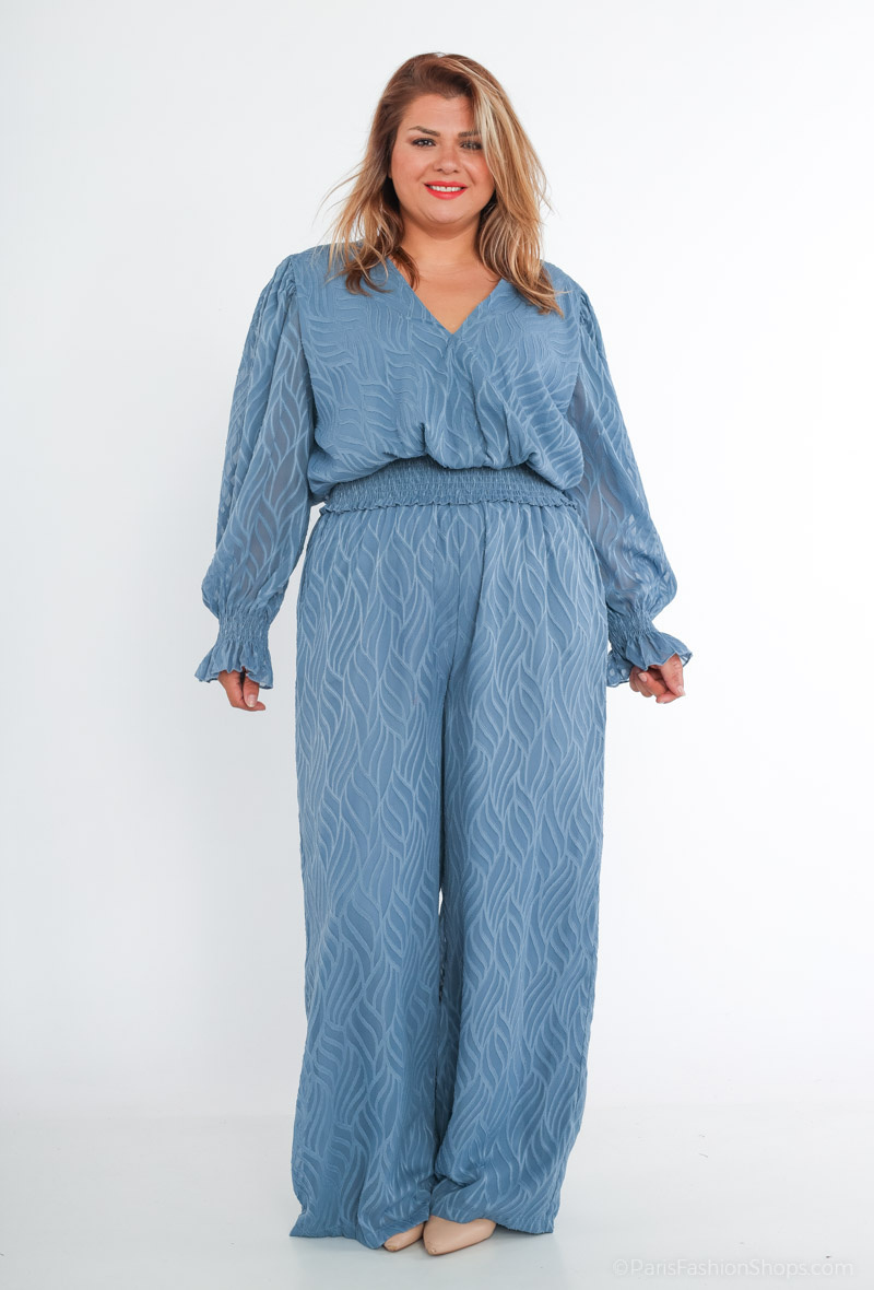 Großhändler Amy&Clo - Übergroßes Blusen- und Hosen-Set