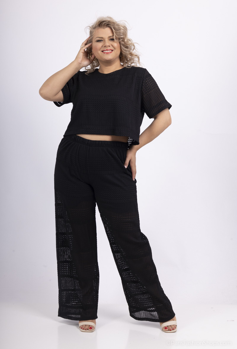 Grossiste Amy&Clo - Ensemble plus size en crochet bohème chic