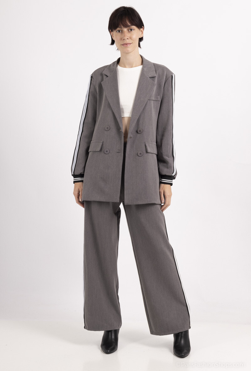 Grossiste Amy&Clo - Ensemble blazer et pantalon style sportif chic