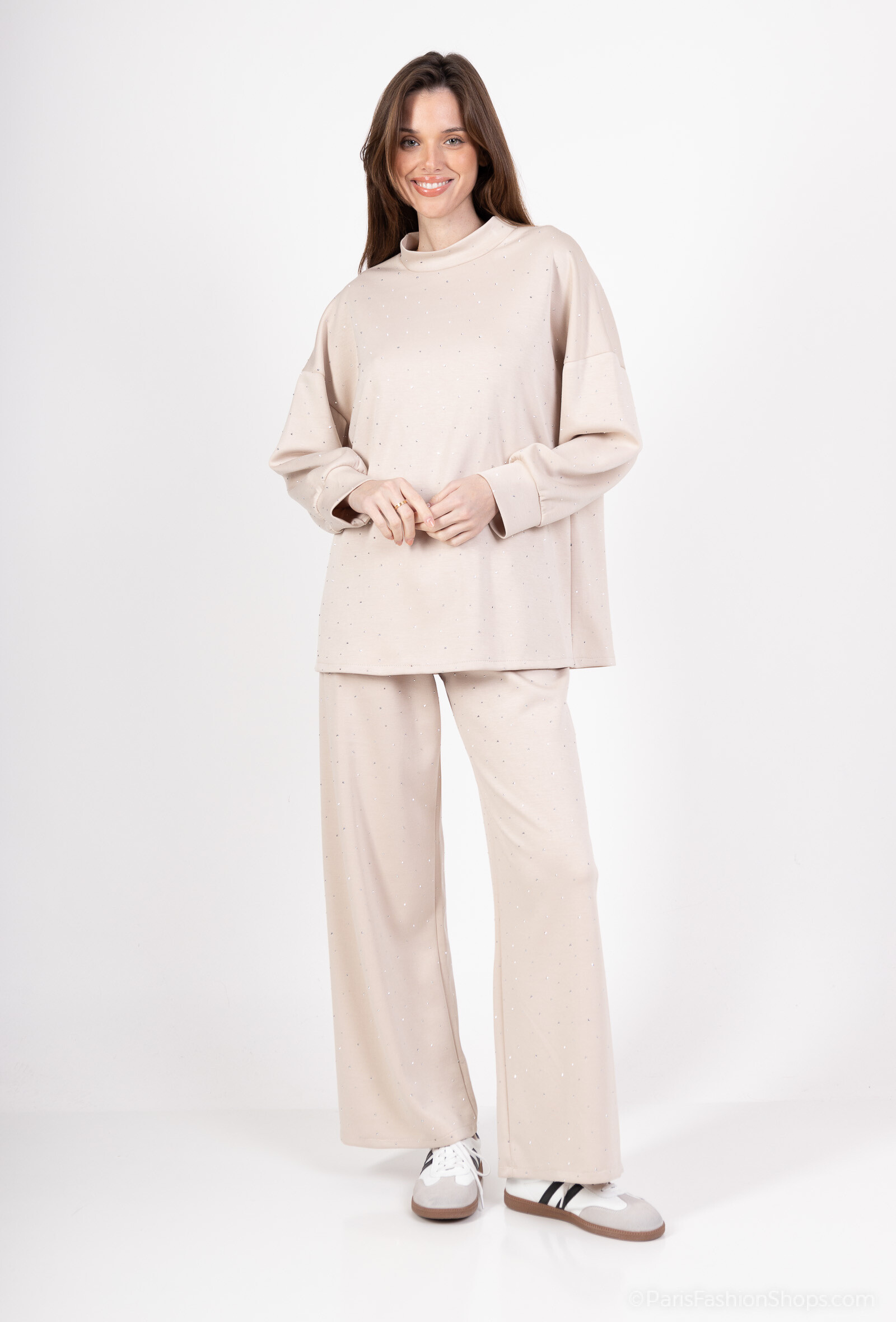 Grossiste Amy&Clo - Ensemble en jersey stretch avec strass, taille unique