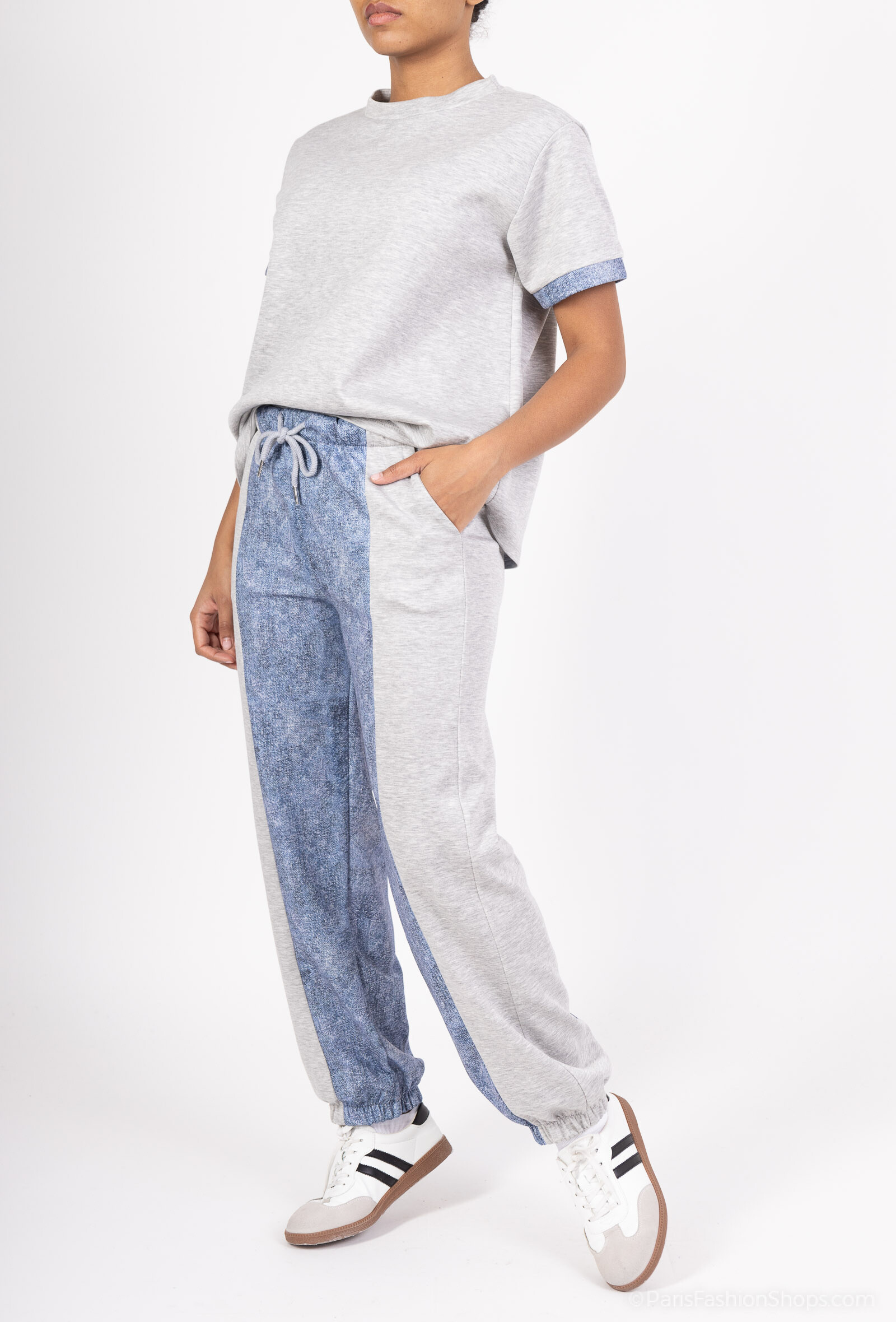 Großhändler Amy&Clo - 2 PCs T-Shirt und Hosen mit Detailjeans