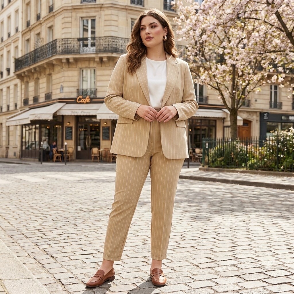 Mayorista Amy&Clo - Conjunto de Blazer y Pantalón Talla Grande