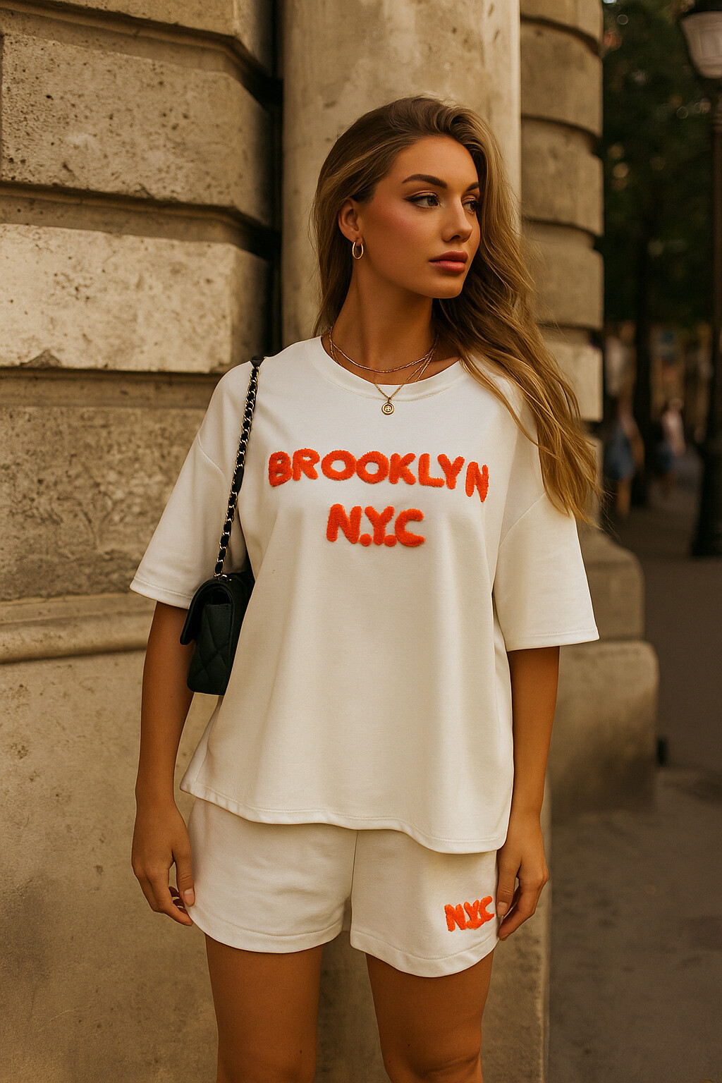Großhändler Amy&Clo - Brooklyn NYC T-Shirt und Shorts Set