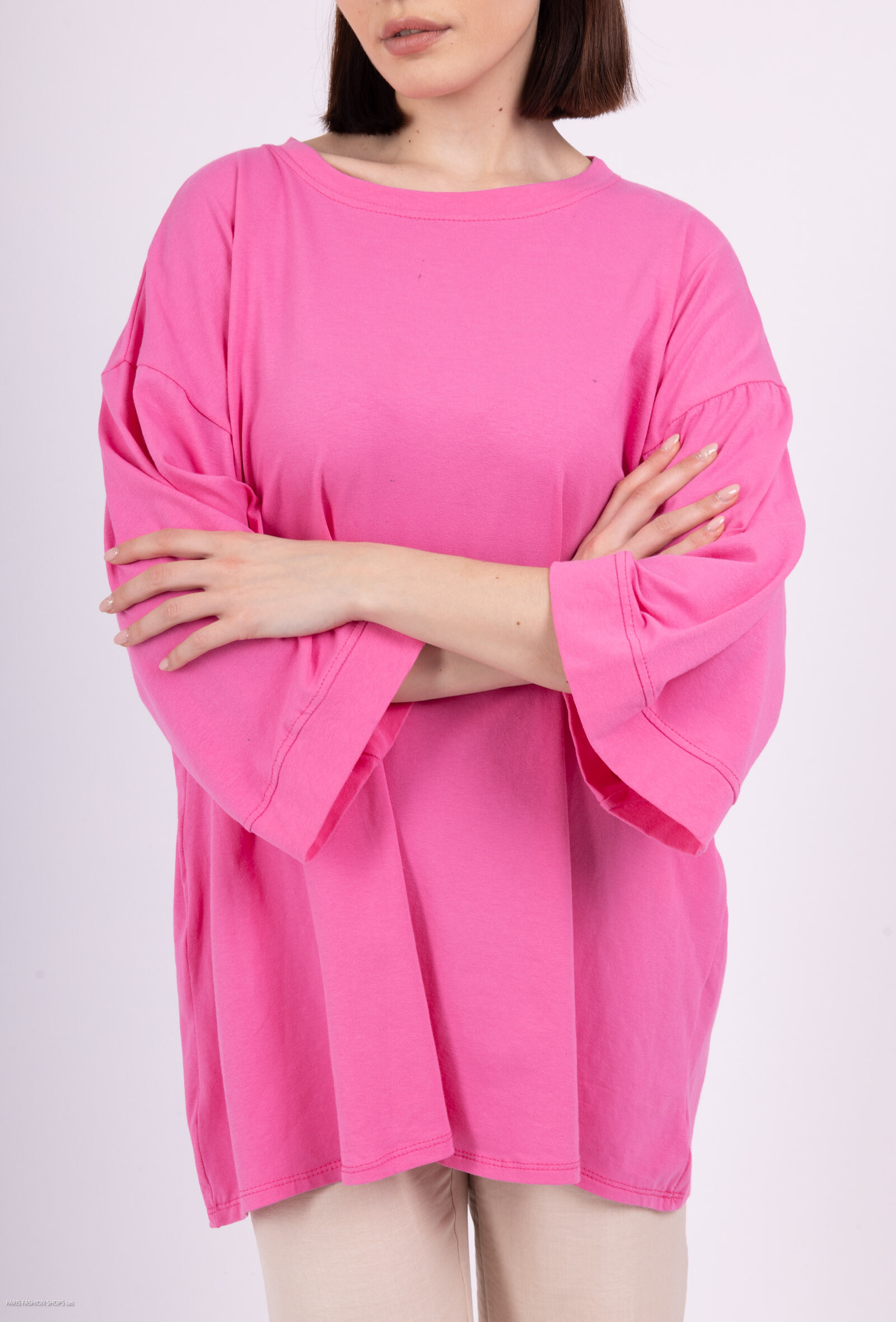 Grossiste Amy&Clo - Ensemble T-shirt Oversize et Pantalon en Dentelle