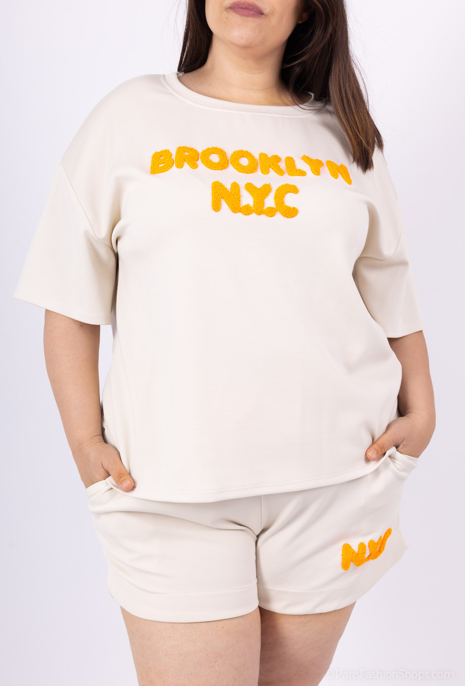 Mayorista Amy&Clo - Camiseta de más tamaño y Brooklyn corto