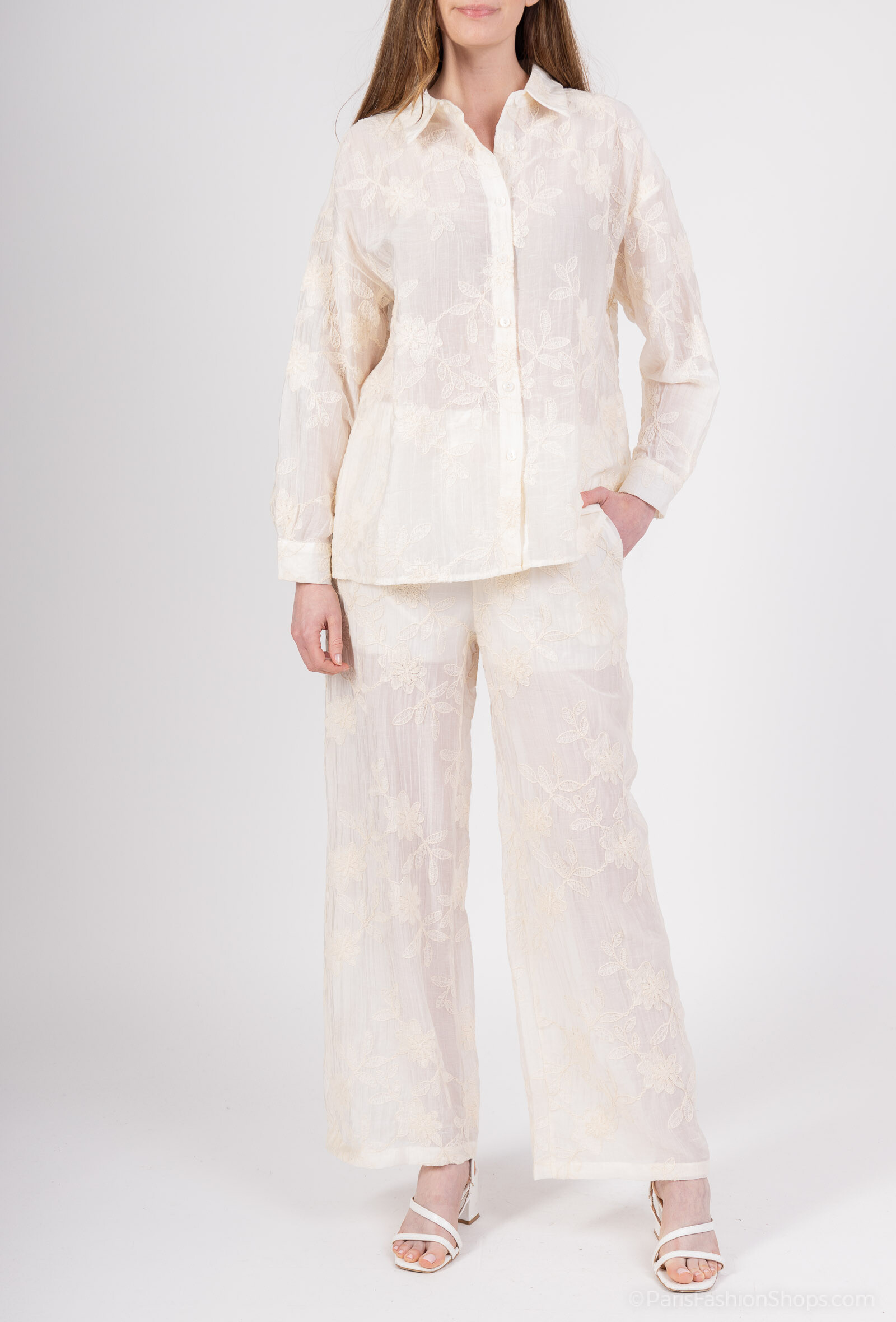 Wholesaler Amy&Clo - 2 -piece embroidered cotton set