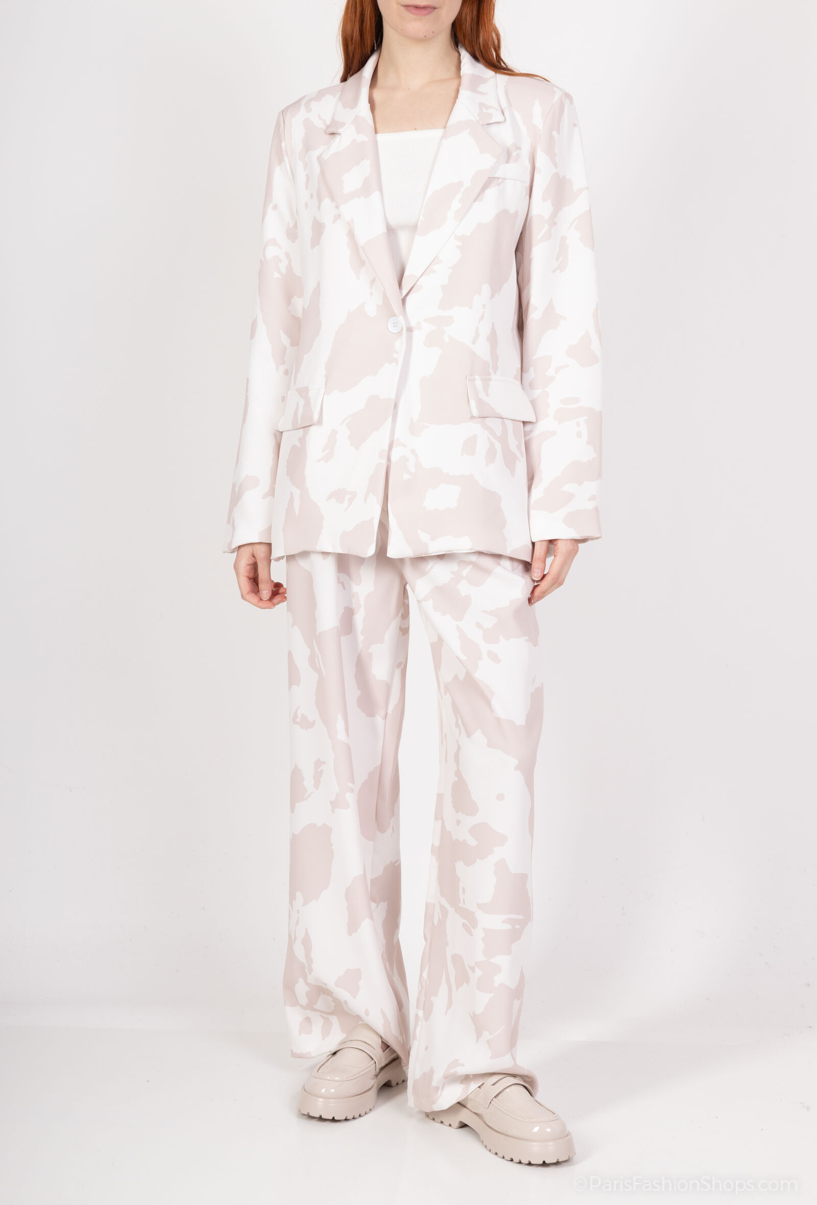 Grossiste Amy&Clo - Ensemble Blazer et Pantalon Imprimé