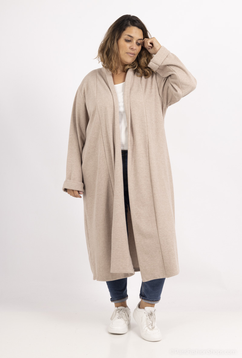 Wholesaler Amy&Clo - Plus size long winter knitted vest