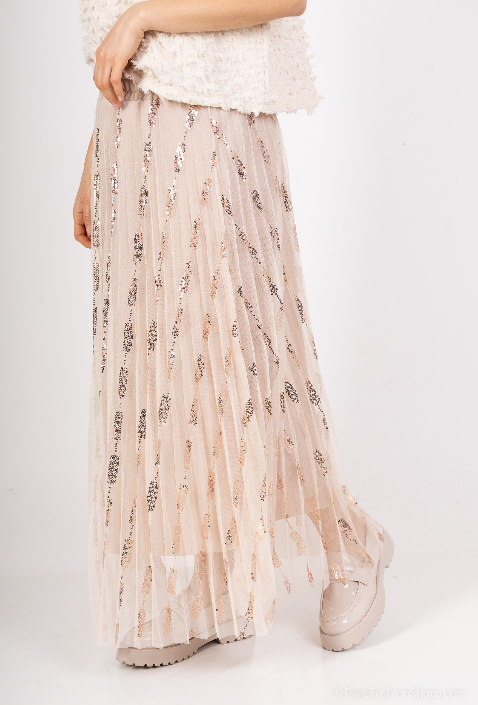 Grossista Amy&Clo - Gonna lunga in tulle foderato con vita elastica, taglia unica