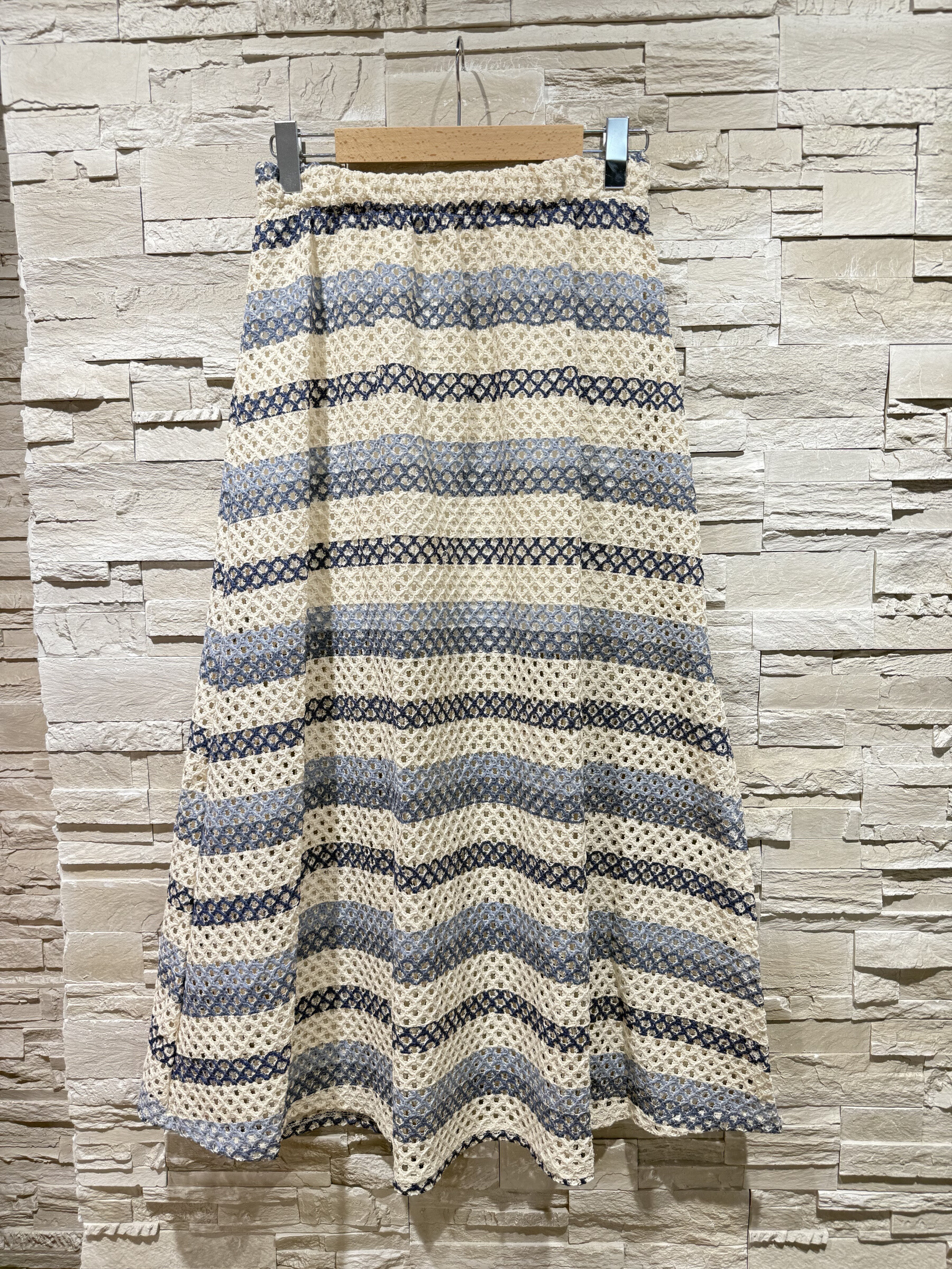 Grossiste Amy&Clo - Plus Size Jupe Longue Crochè Striée