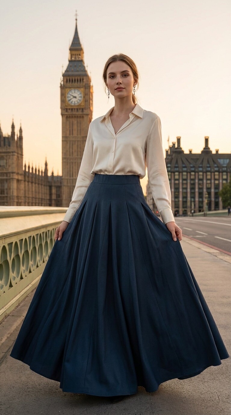 Wholesaler Amy&Clo - Elastic Flare Long Skirt 1m