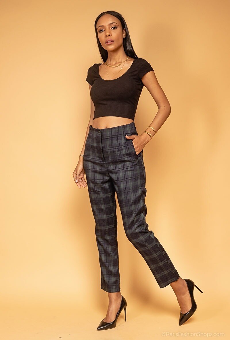 Grossiste Amy&Clo - Pantalon de tailleur à carreau