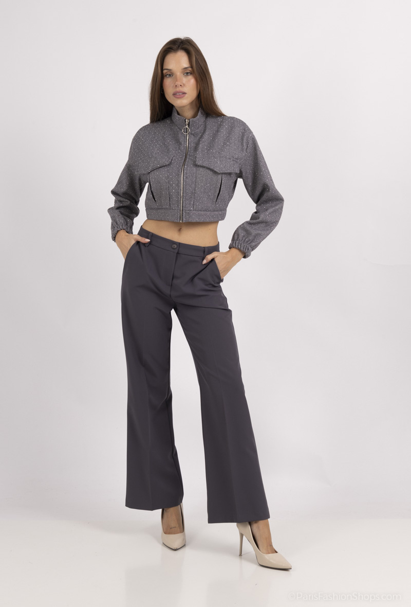 Wholesaler Amy&Clo - Classic wide-leg suit-style trousers