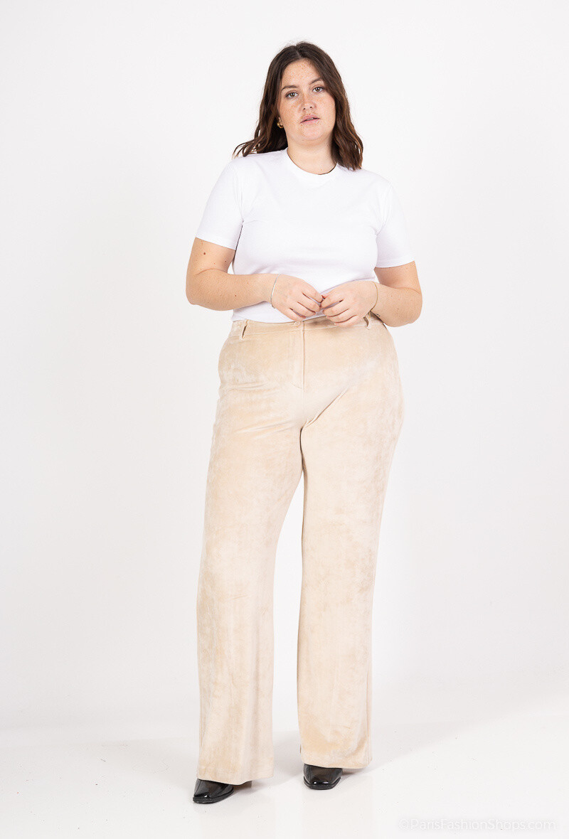 Wholesaler Amy&Clo - PLUS SIZE Wide-leg velvet pants