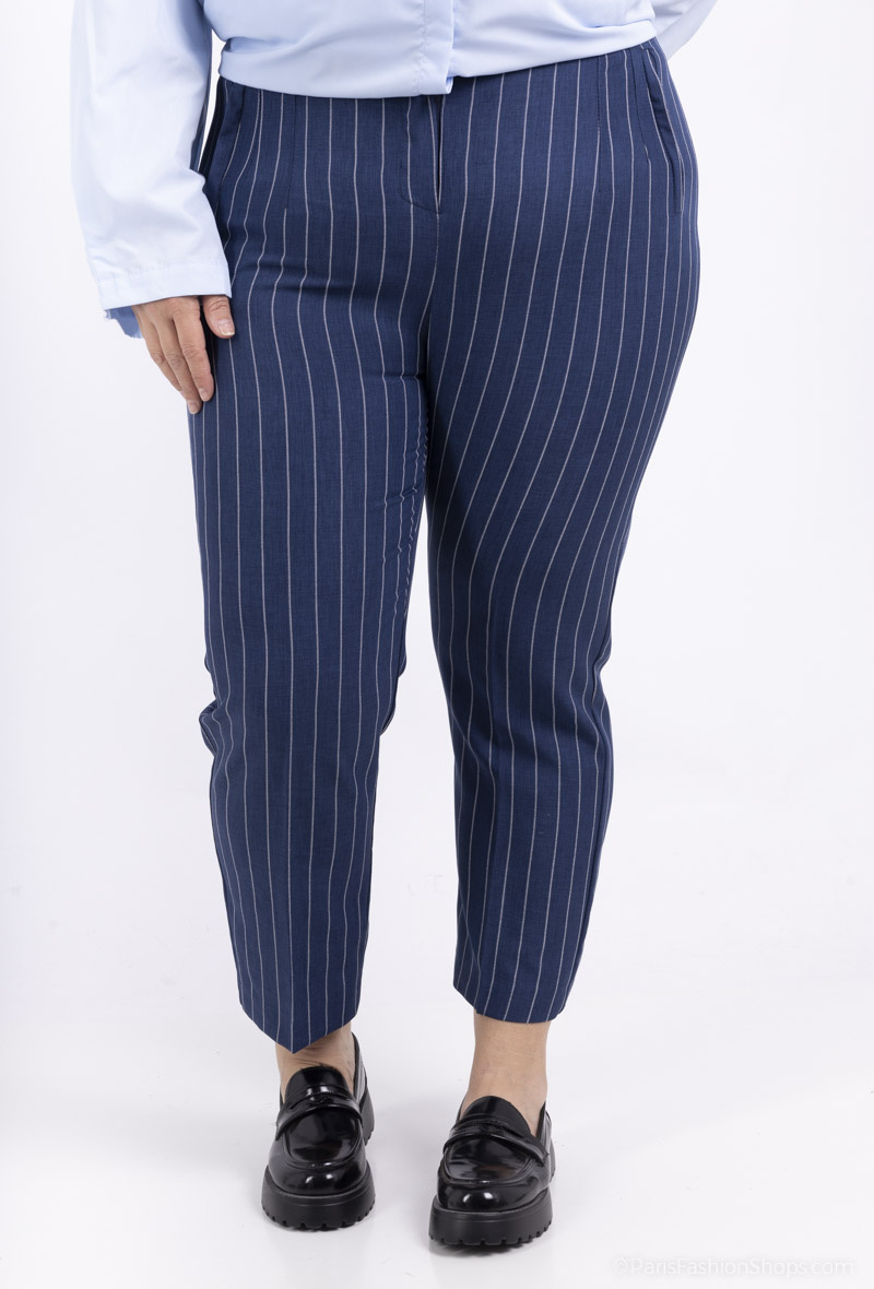 Wholesaler Amy&Clo - Plus size high waisted striped pants