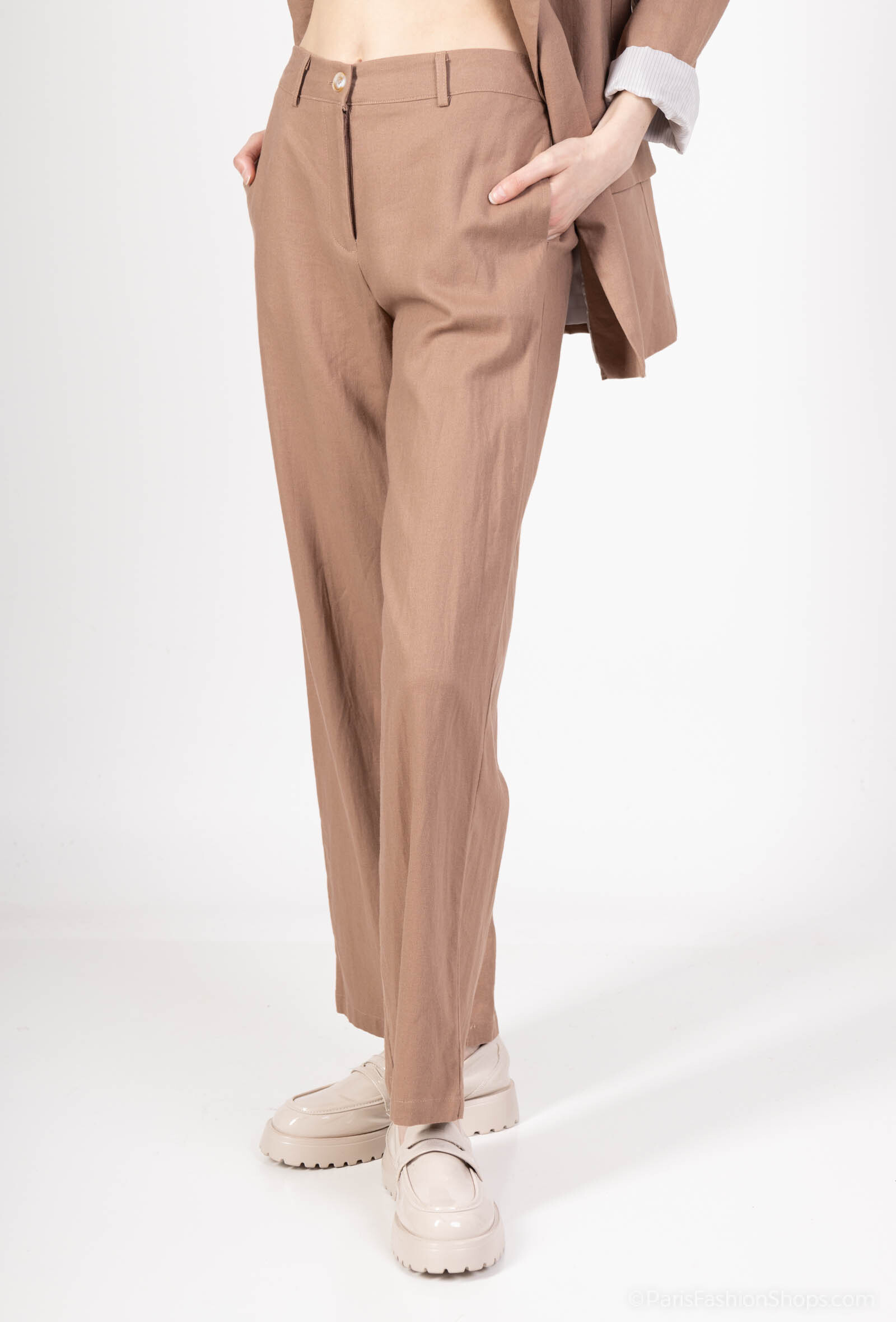 Grossiste Amy&Clo - Pantalon en lin mélange