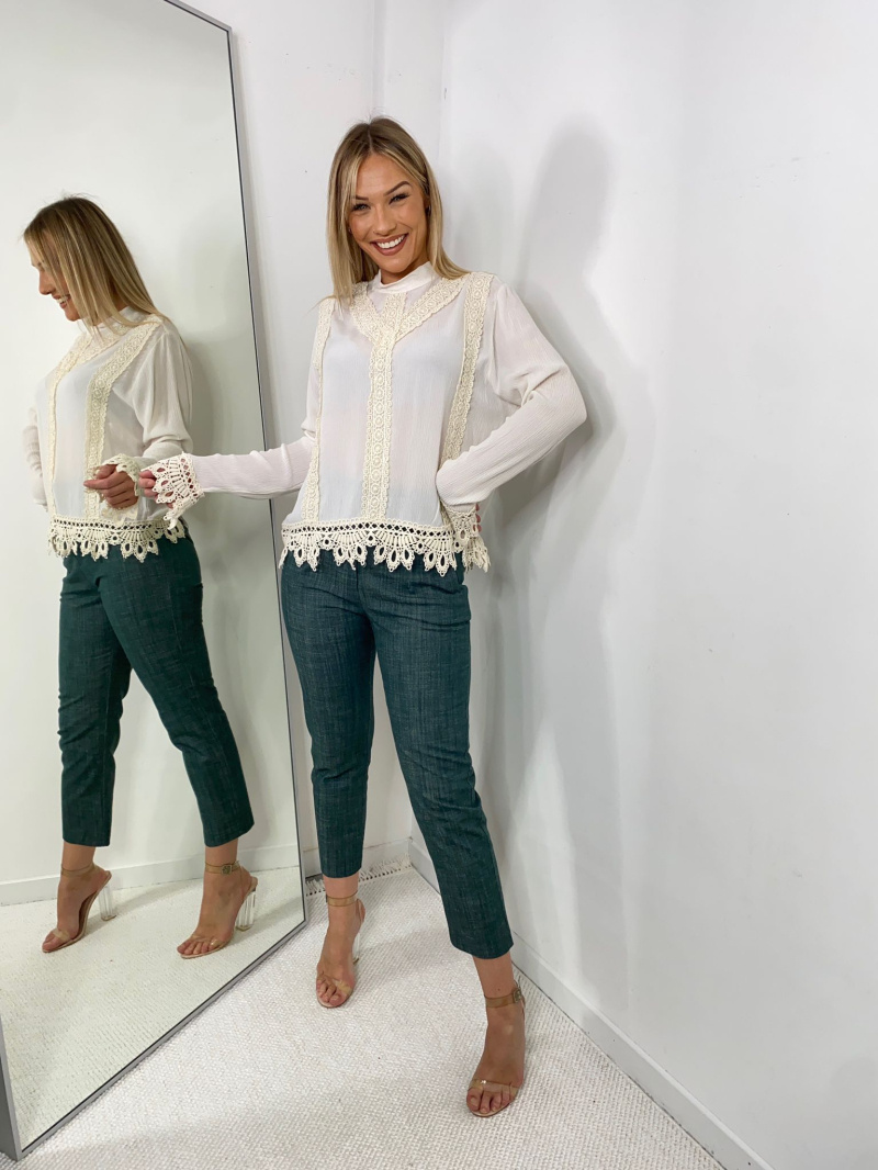Grossista Amy&Clo - Pantaloni a vita alta in cotone denim