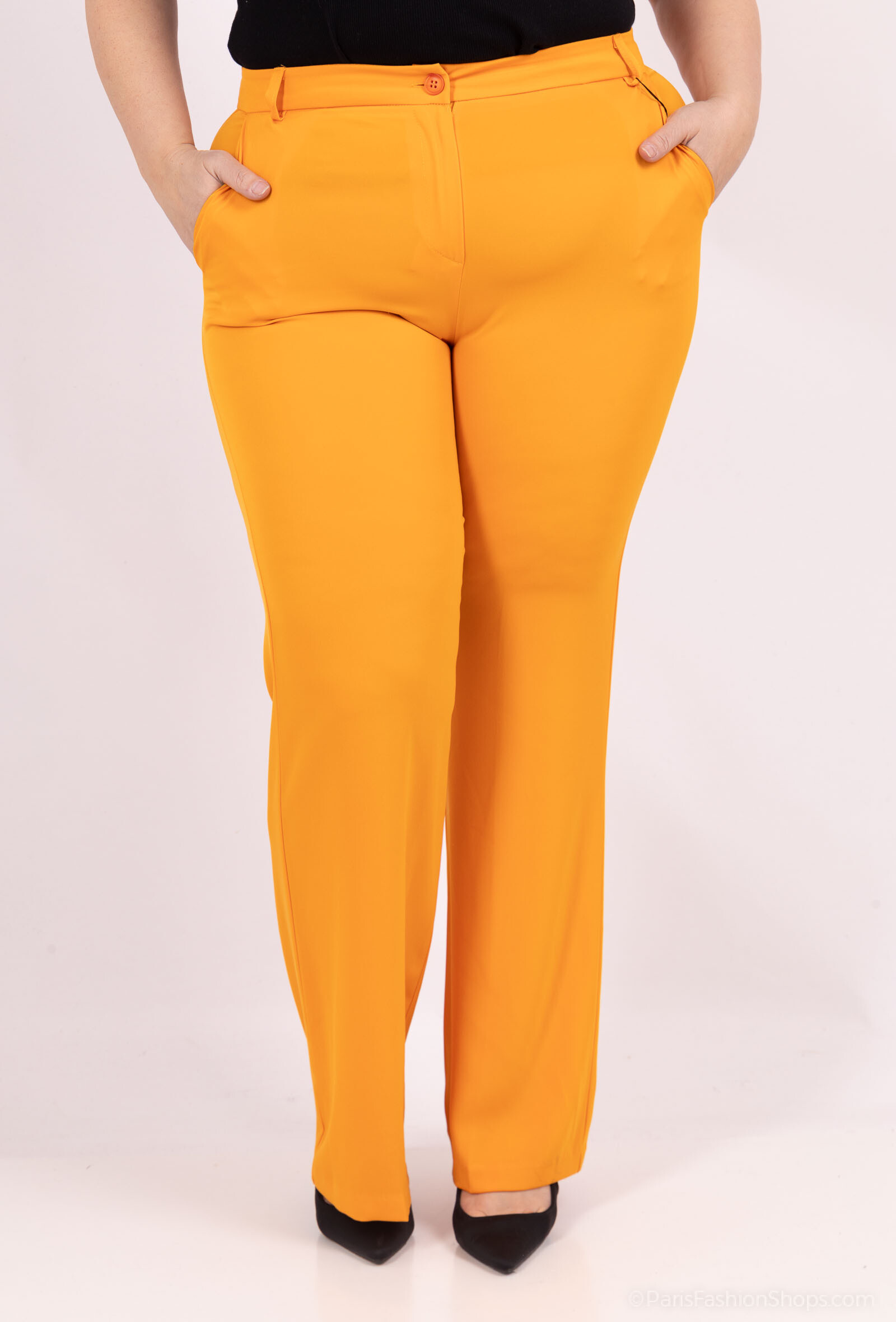 Wholesaler Amy&Clo - PLUS SIZE Wide cut pants in a flowing fabric