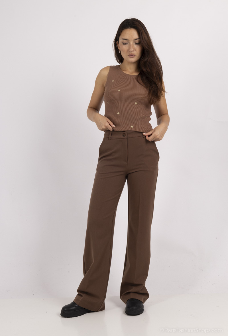 Großhändler Amy&Clo - Weite Hose aus hochwertigem, dickem Stoff
