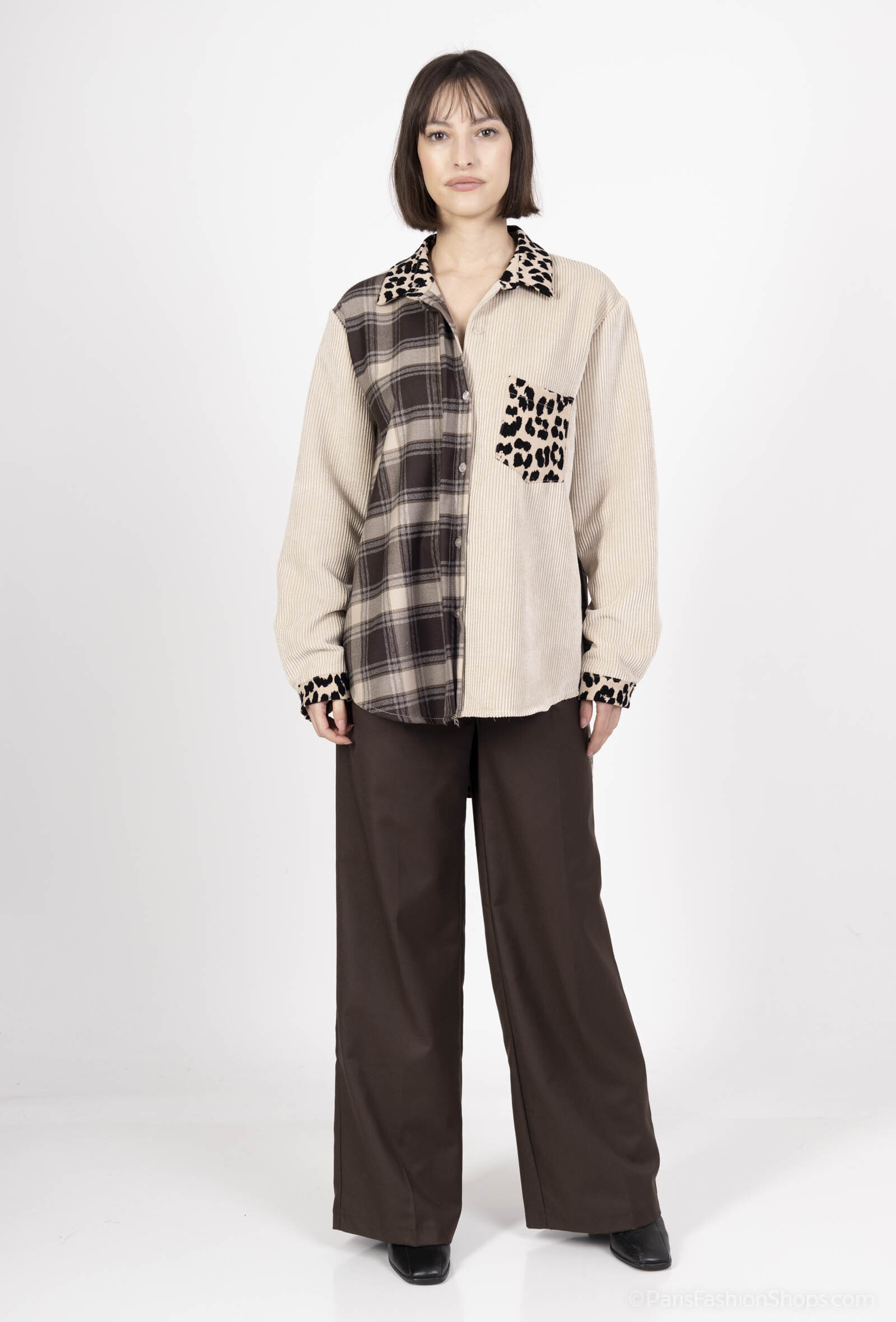 Wholesaler Amy&Clo - High-waisted pleated pants