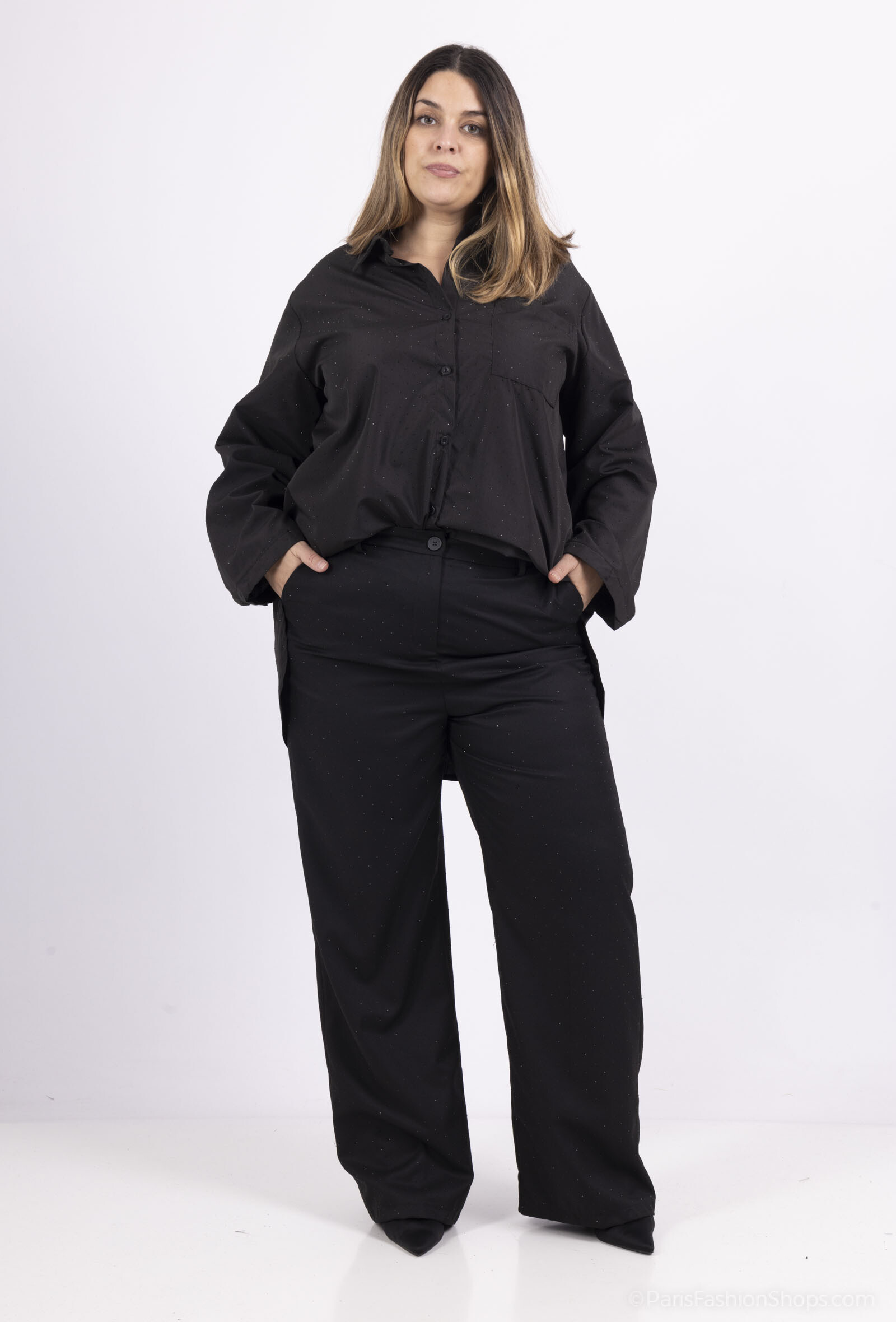 Wholesaler Amy&Clo - Pants with sequins and elastic waist