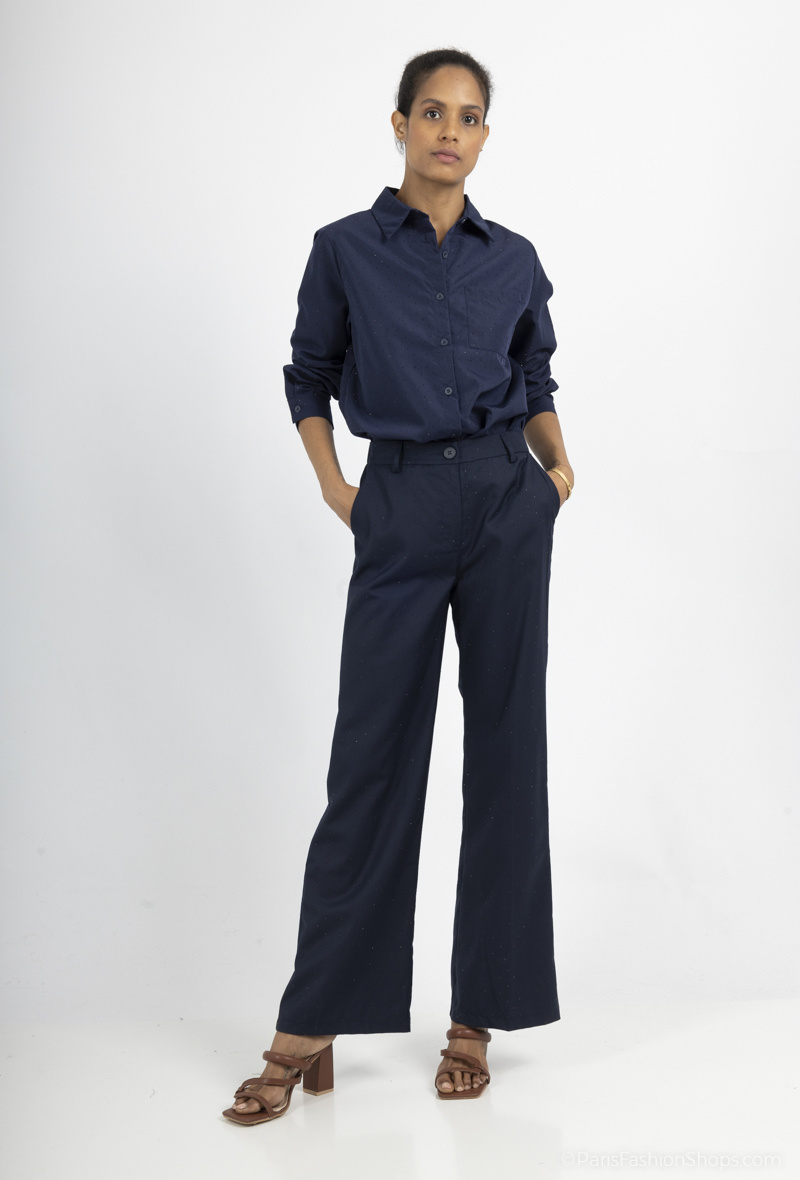 Wholesaler Amy&Clo - Wide pants decorated with rhinestones