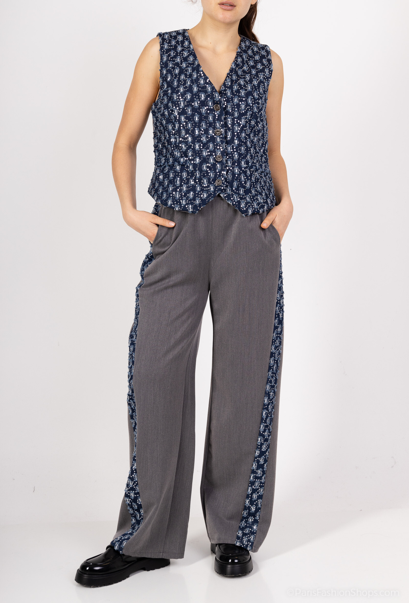 Wholesaler Amy&Clo - Wide pants with elastic waist