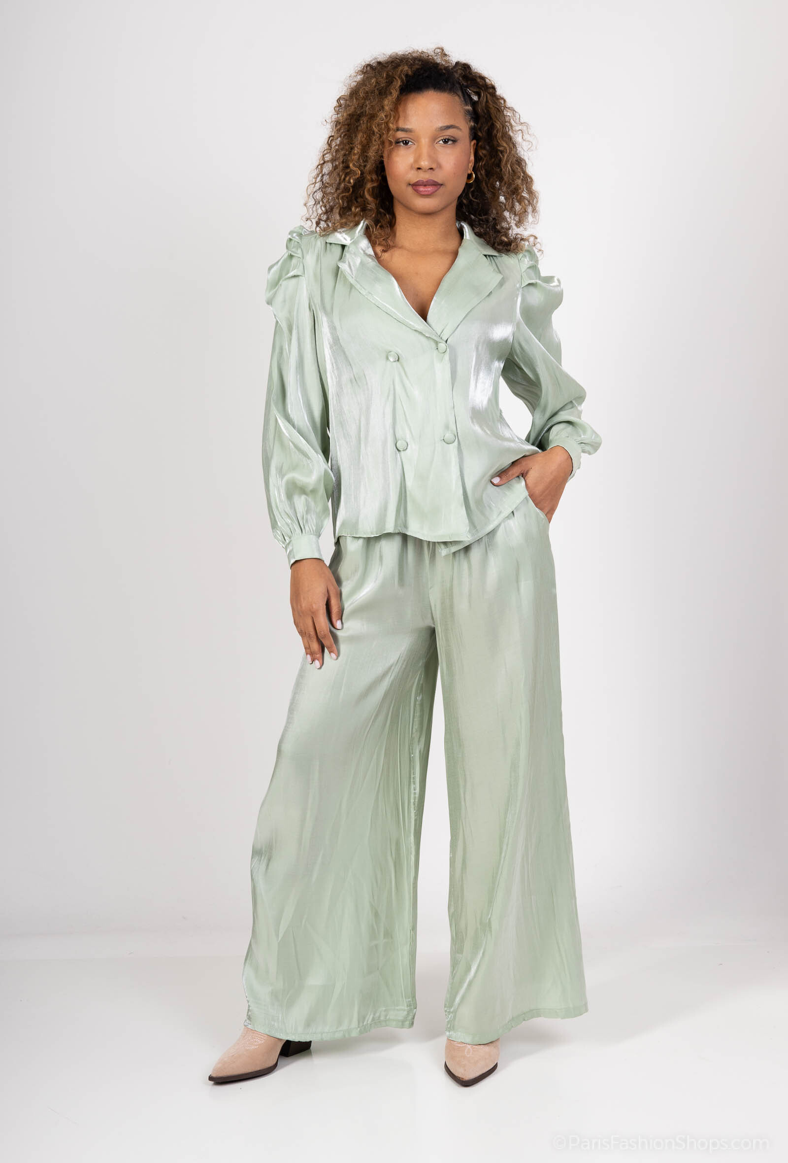 Wholesaler Amy&Clo - Wide flowing pants with elastic waist