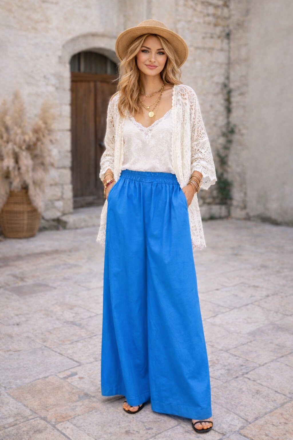 Mayorista Amy&Clo - Pantalones Palazzo de Algodón