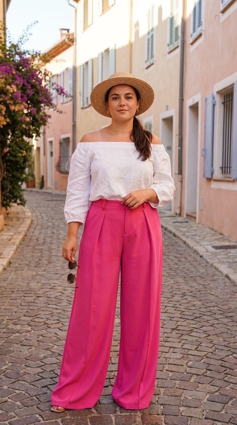 Wholesaler Amy&Clo - PLUS SIZE Flowing Pleated Pants